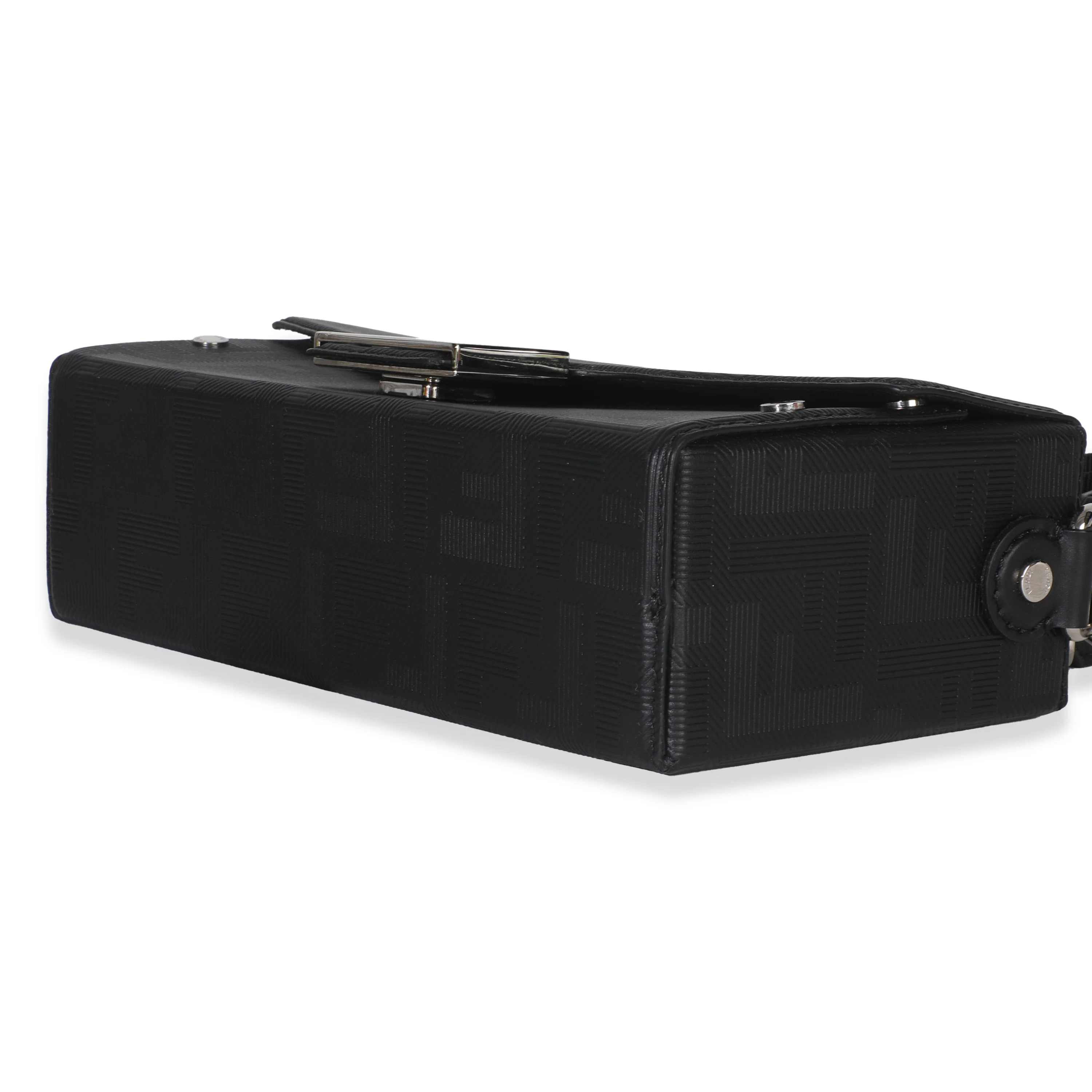 Black FF Leather Baguette Soft Trunk Crossbody - Image 4