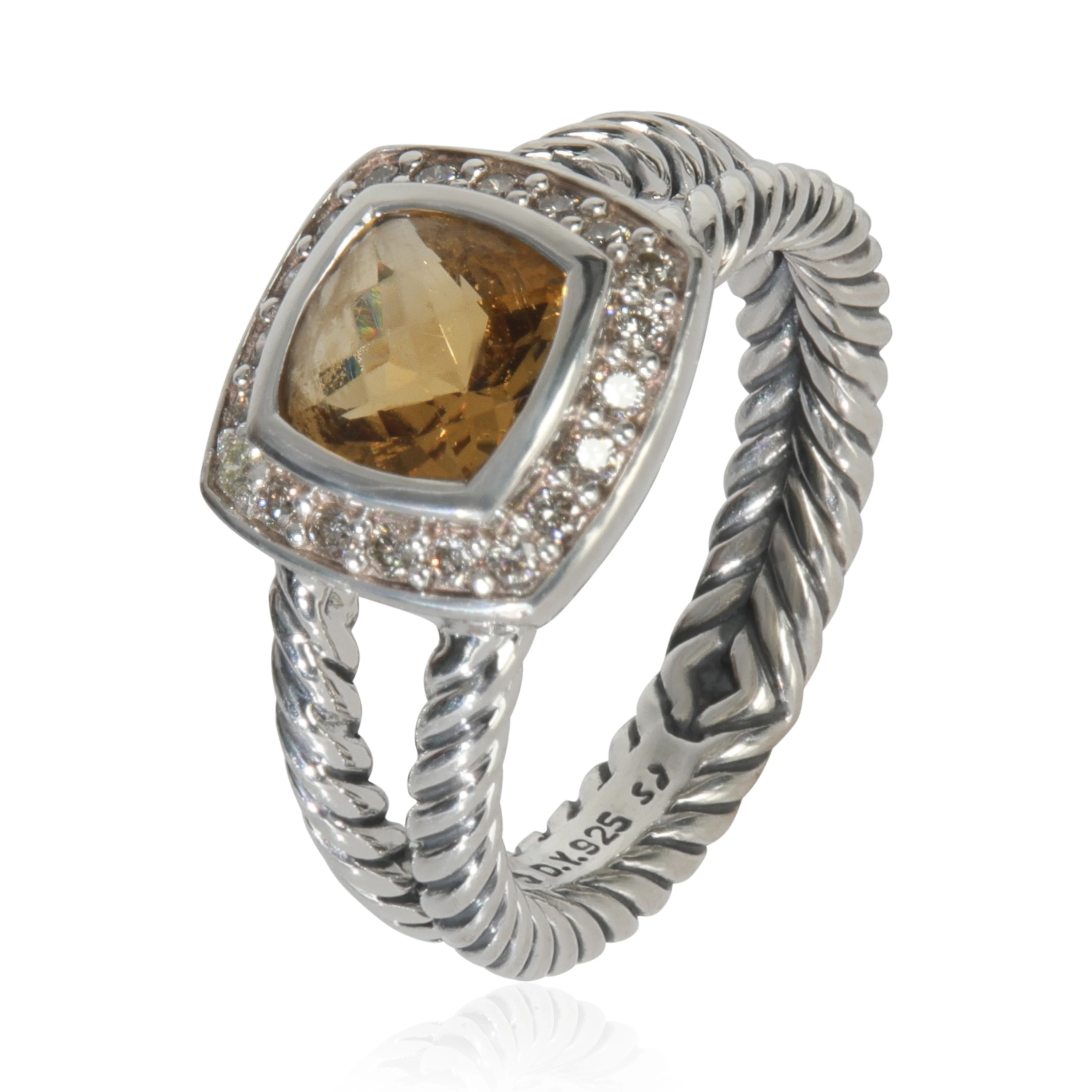 Sterling Silver Citrine and Diamond Petite Albion Ring - Image 6