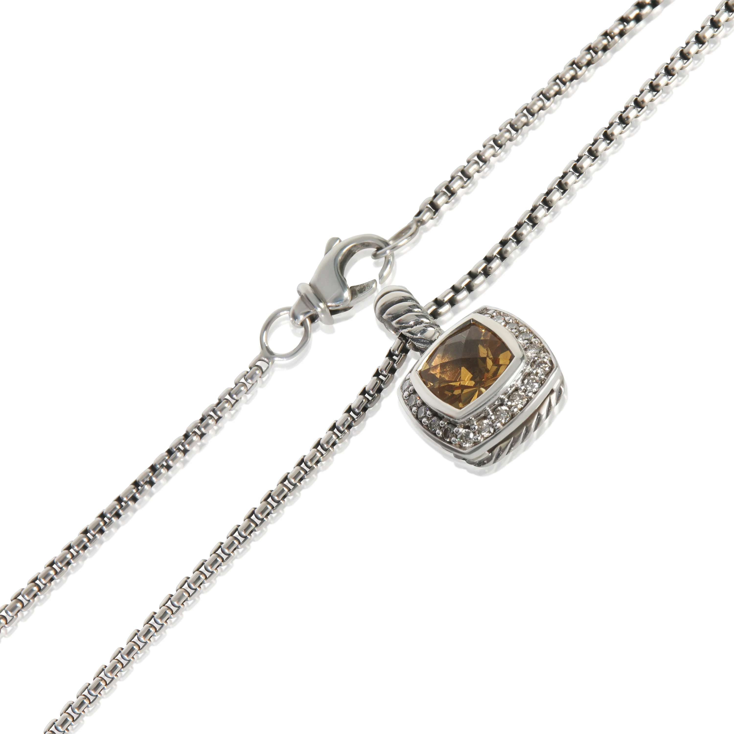Sterling Silver Citrine and Diamond Petite Albion Pendant - Image 2