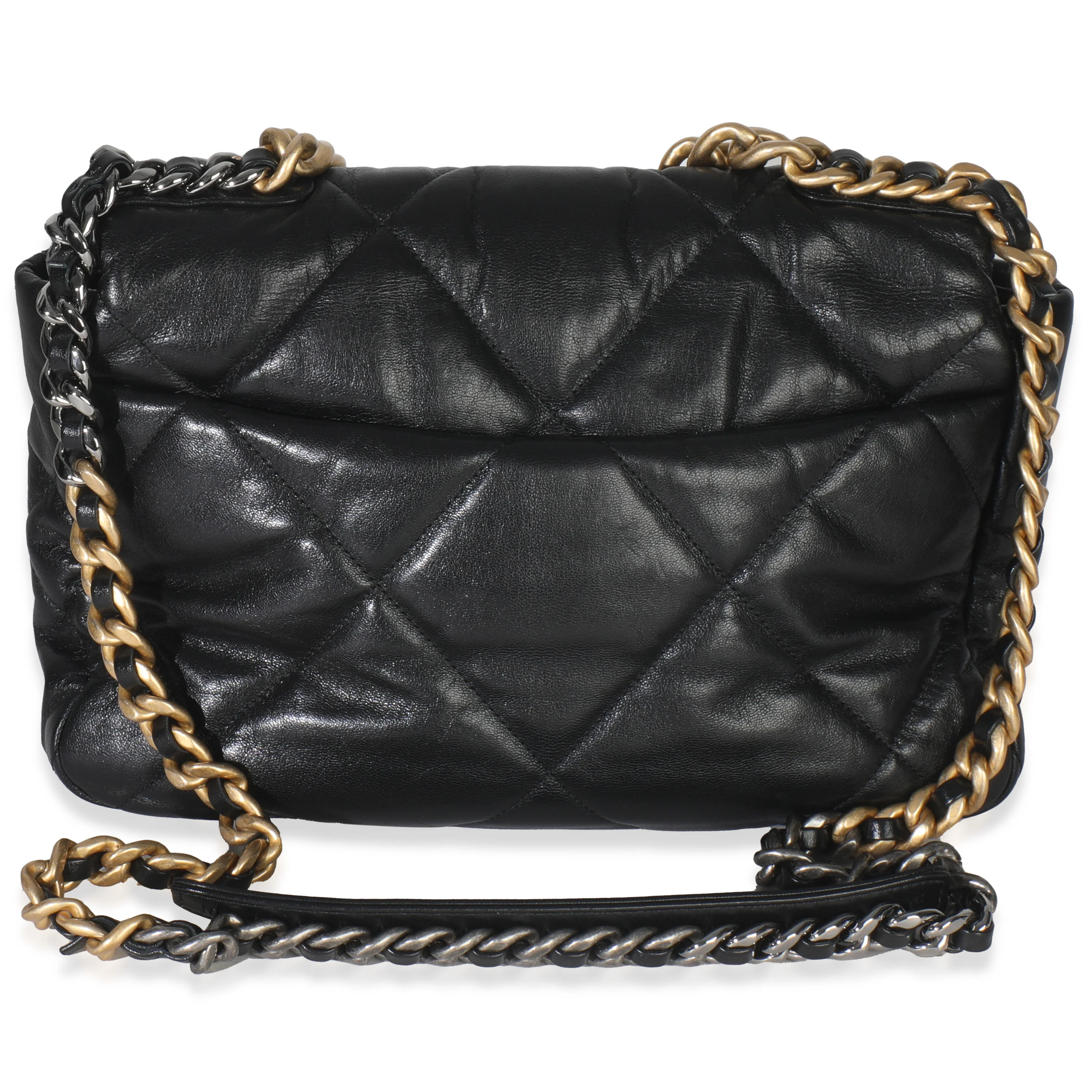 Black Quilted Lambskin Large Chanel 19 Flap Bag - Image 4