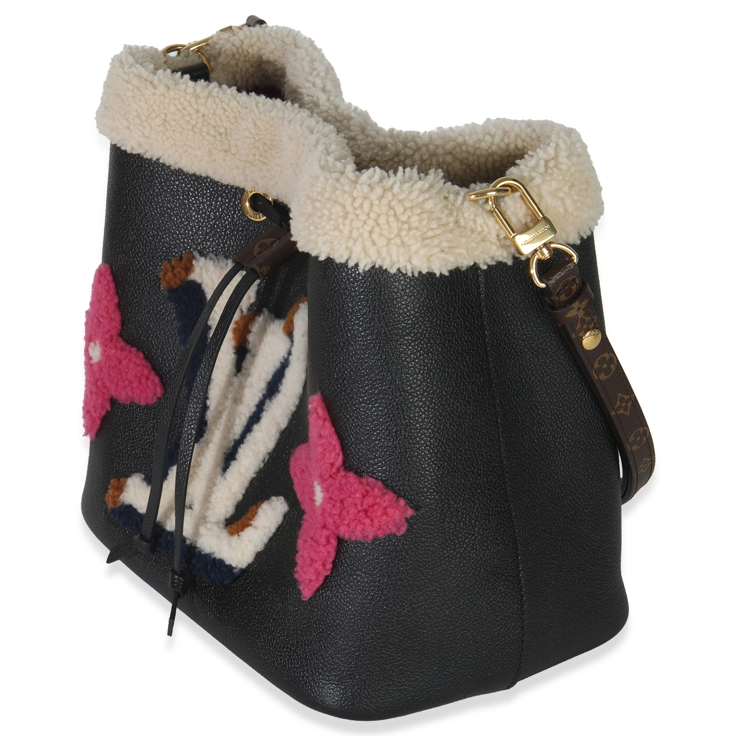 Black Shearling Monogram Neonoe MM - Image 2
