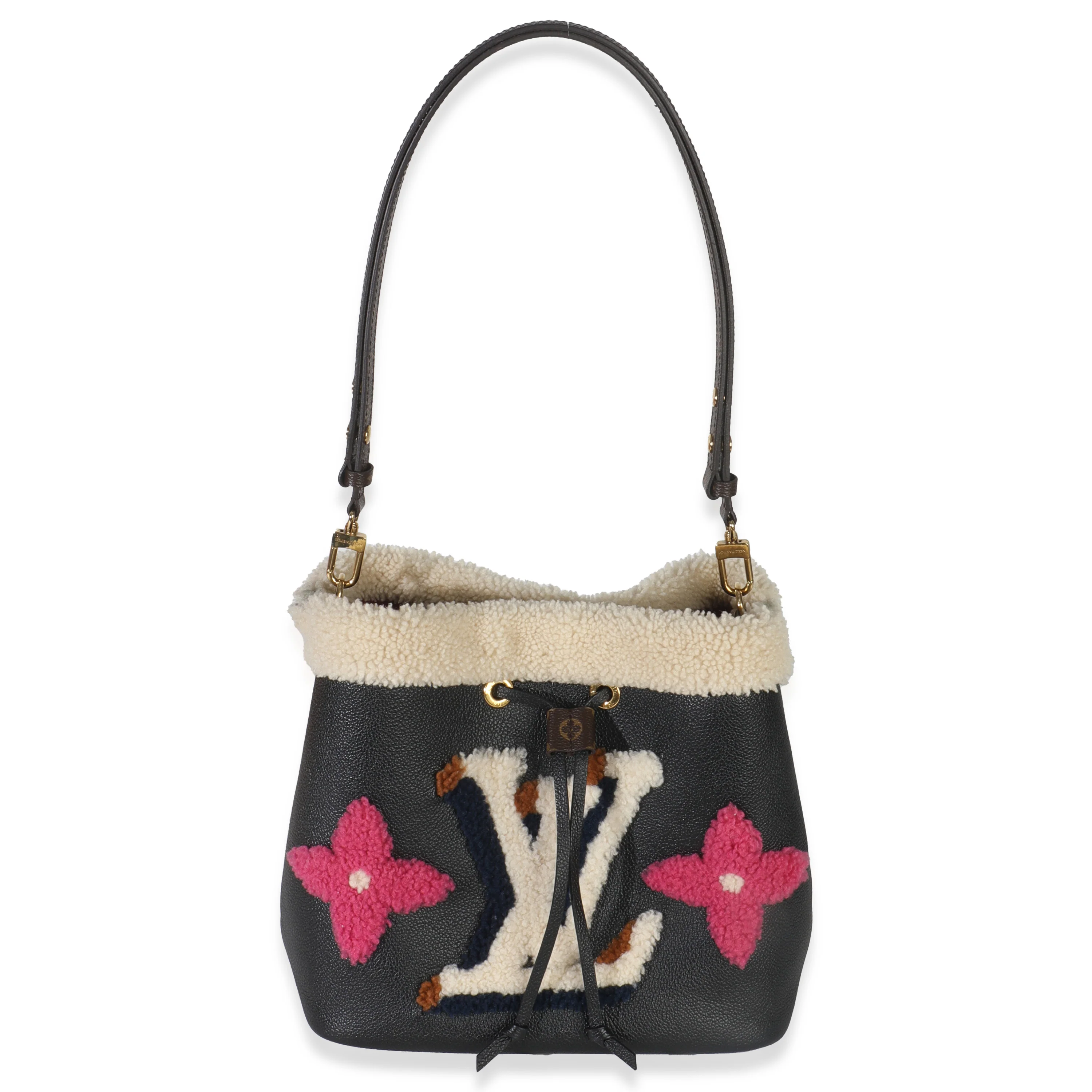 Black Shearling Monogram Neonoe MM - Image 8