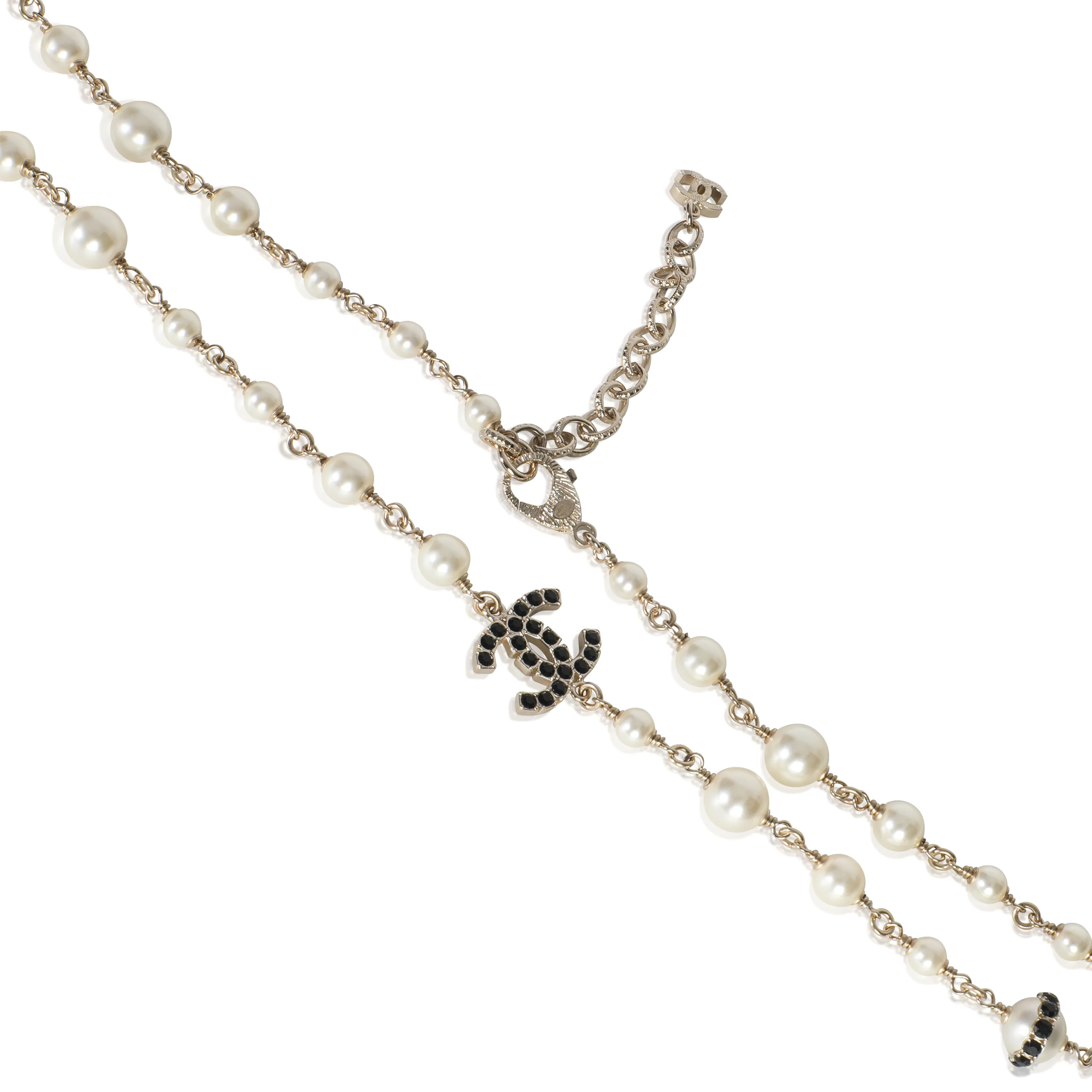 Gold-Plated 2020 Black Strass CC Station Necklace - Image 3