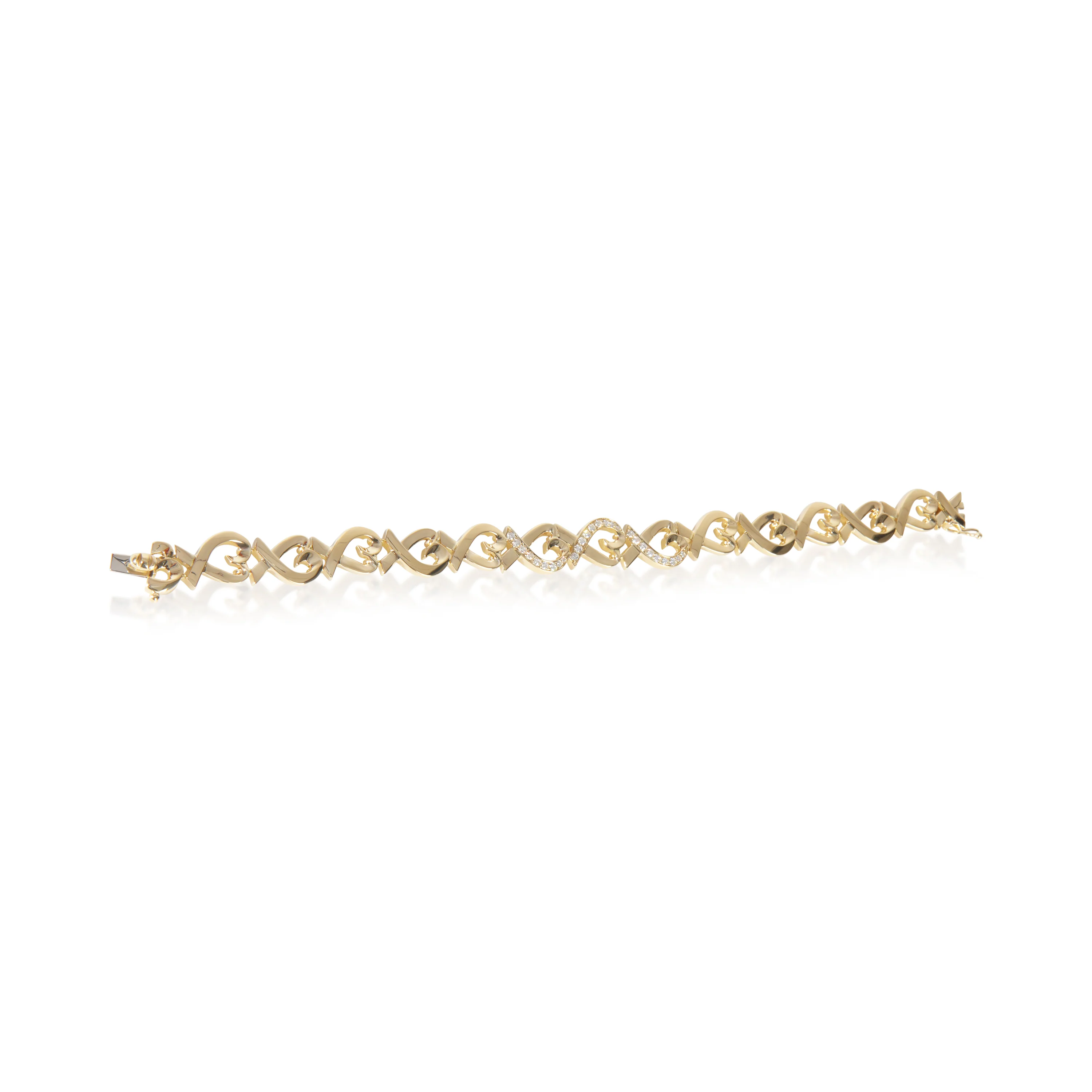 Yellow Gold Diamond Vintage Paloma Picasso Loving Heart Bracelet - Image 5
