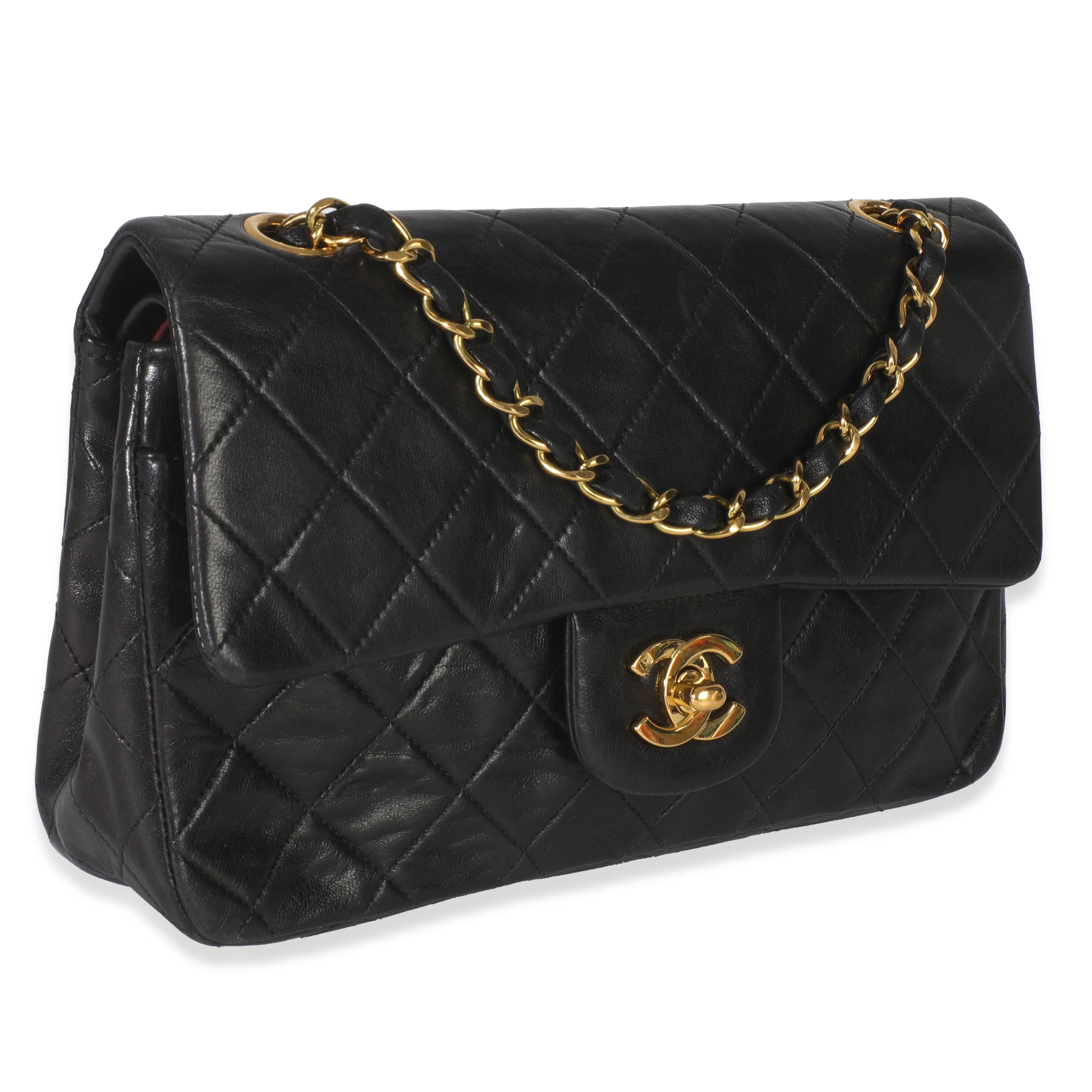 24k Vintage Black Quilted Medium Classic Double Flap Bag - Image 3