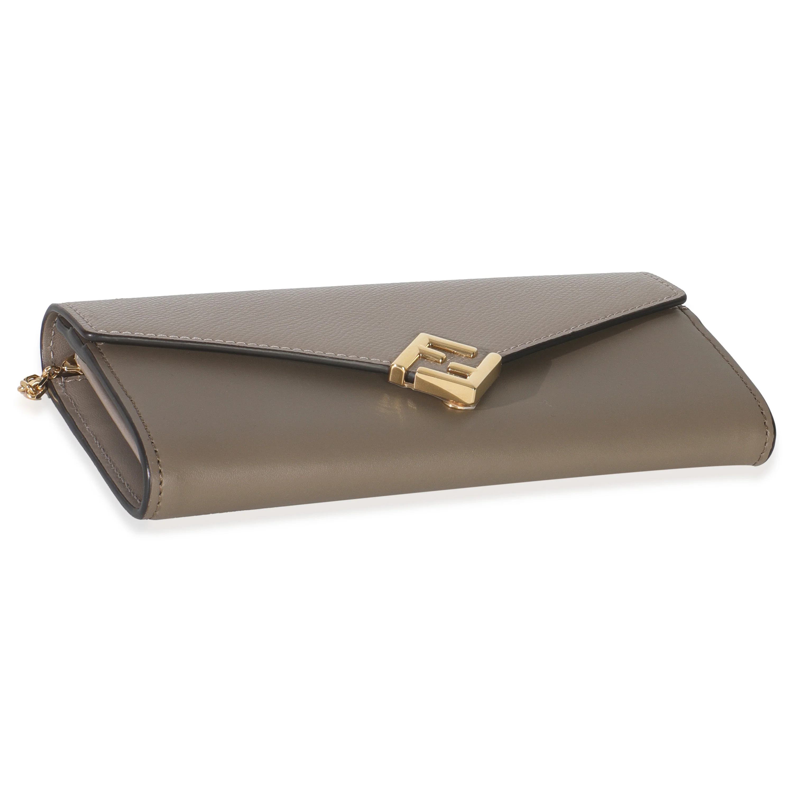 Grey Vitello King Cruise FF Diamonds Continental Envelope Wallet On Chain - Image 6