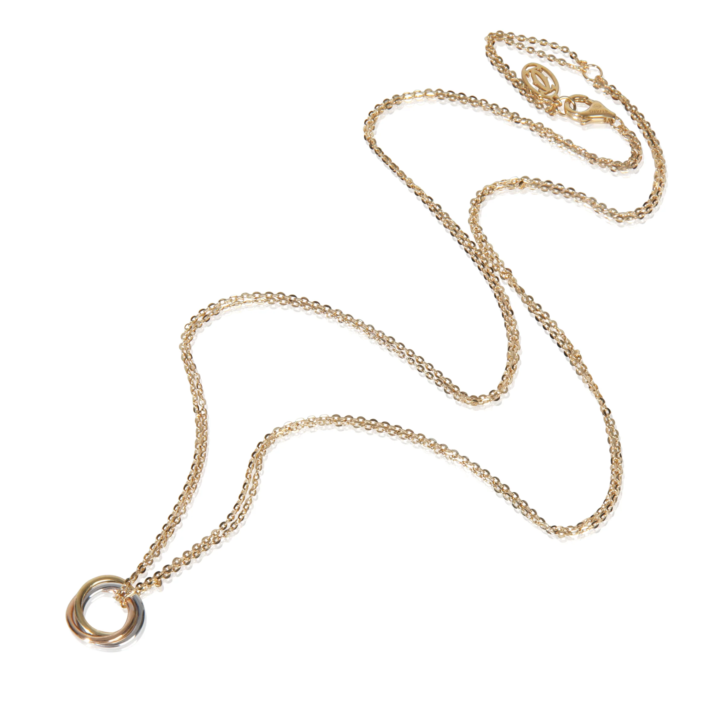 Three Tone Gold  Mini Model Trinity Necklace - Image 3