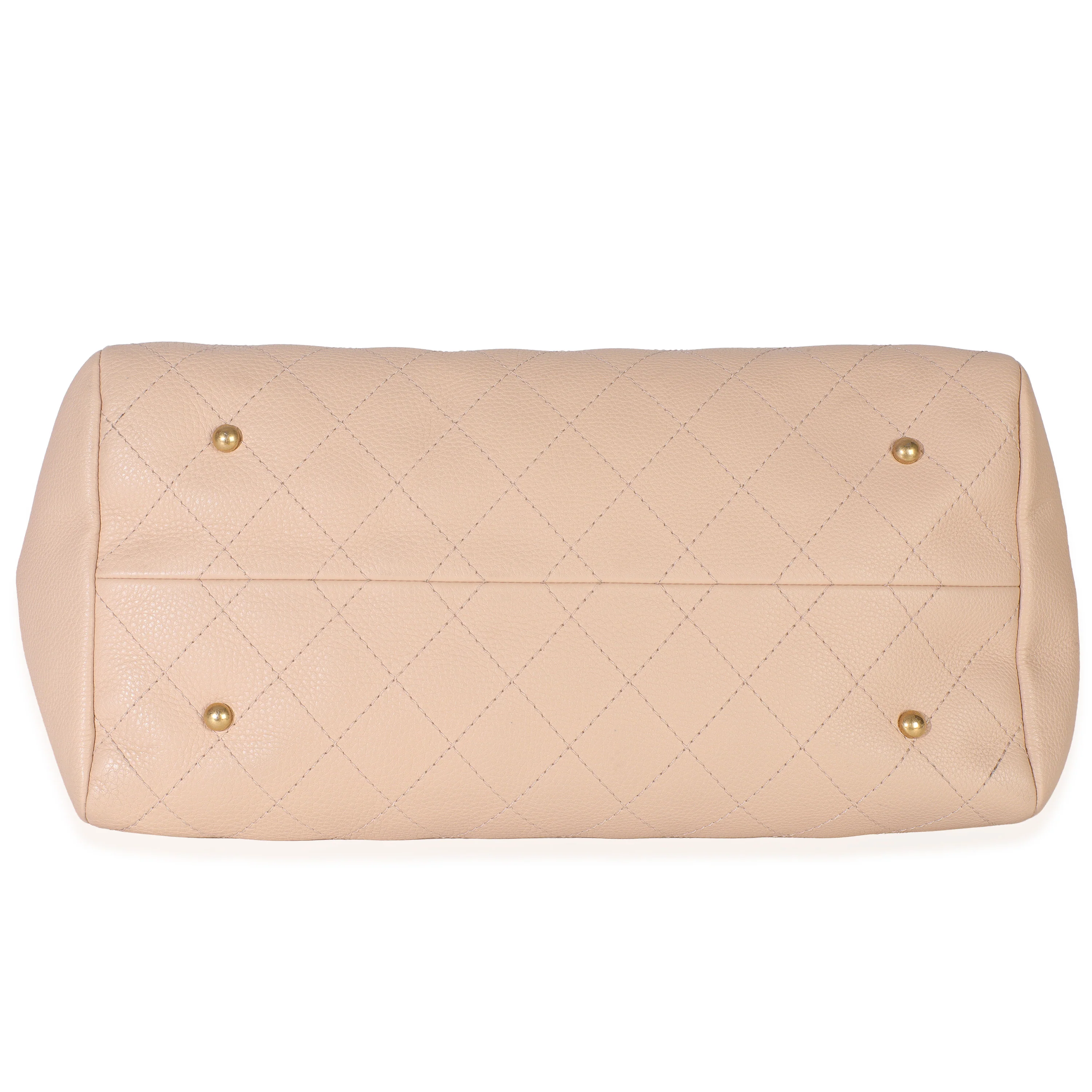 Beige Quilted Supple Calfskin Rock Shopping Tote - Image 7