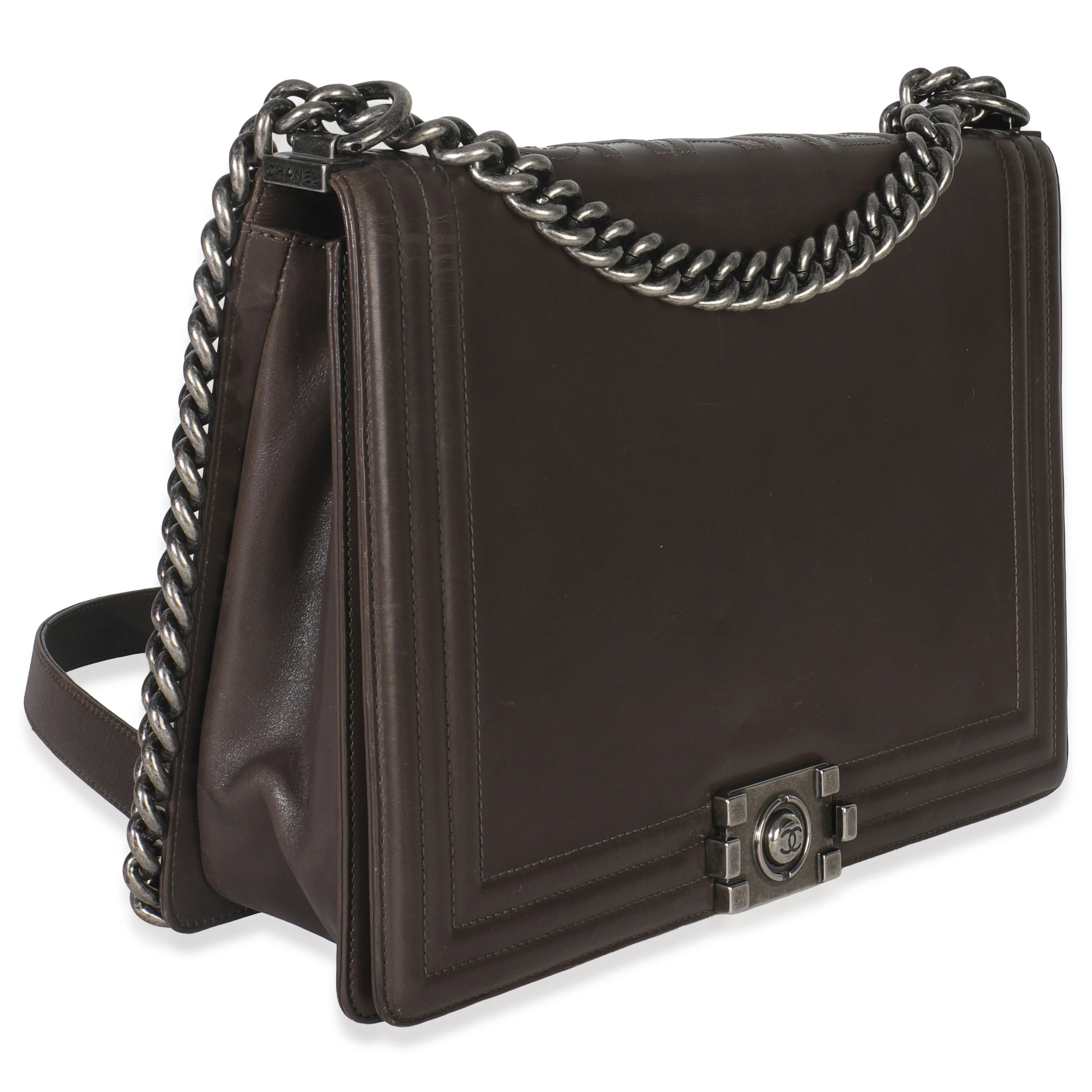 Dark Grey Smooth Calfskin XL Reverso Boy Bag - Image 3