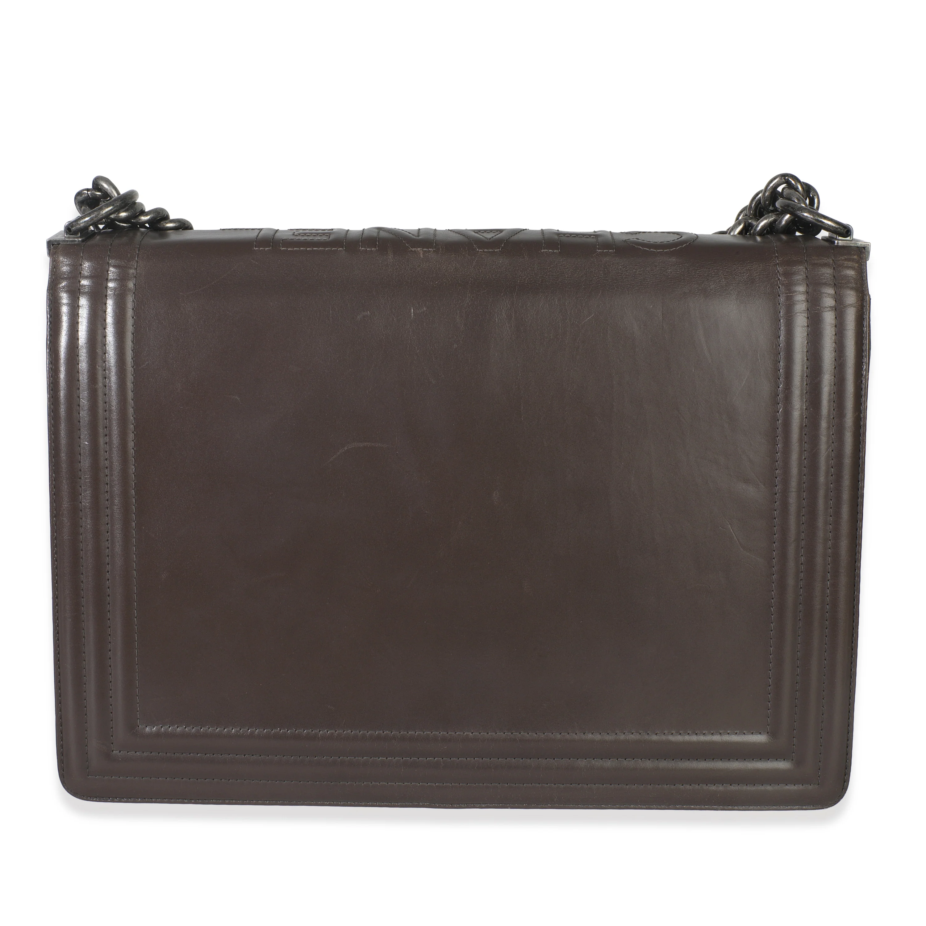 Dark Grey Smooth Calfskin XL Reverso Boy Bag - Image 4