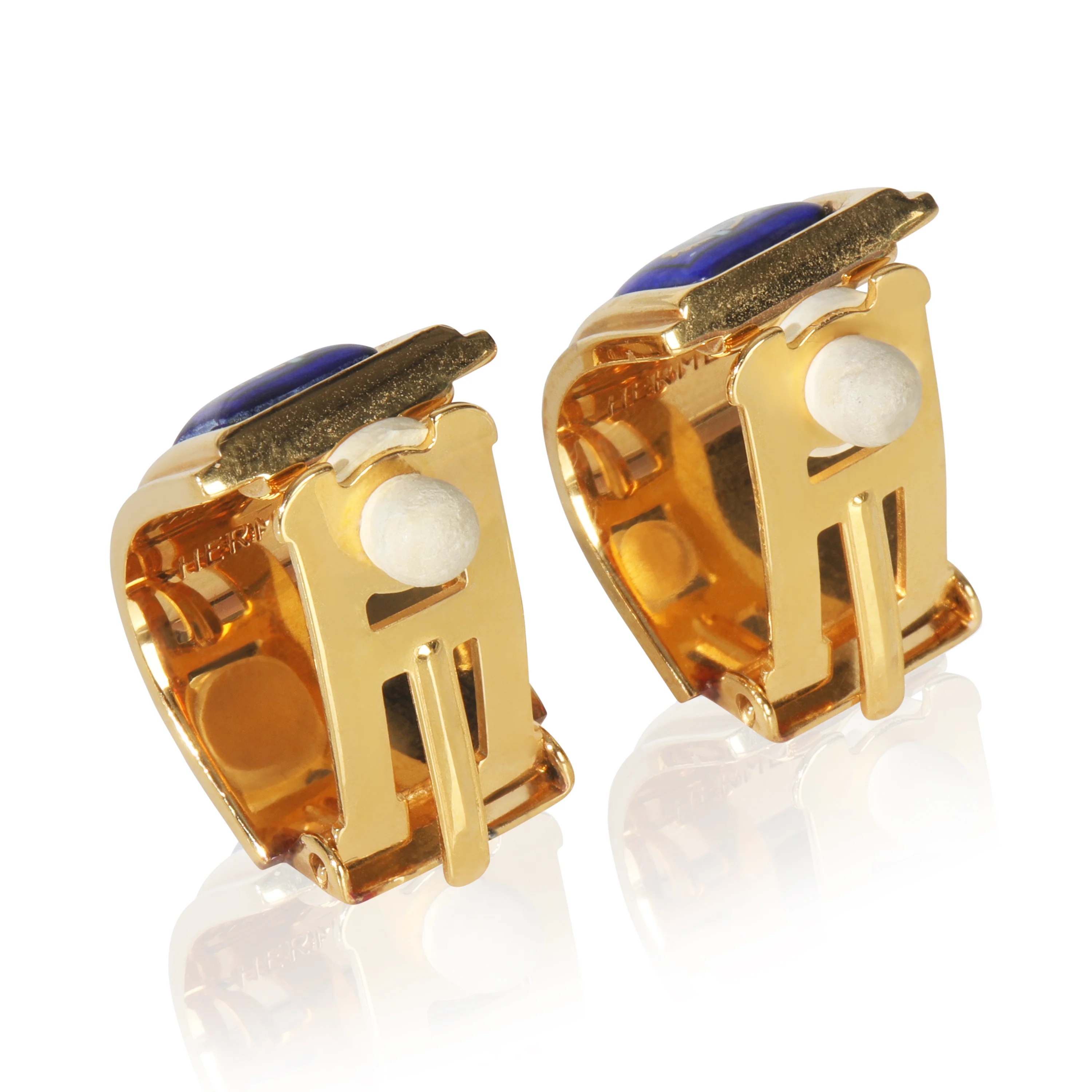 Gold-Plated  Enamel Clip On Earrings - Image 3
