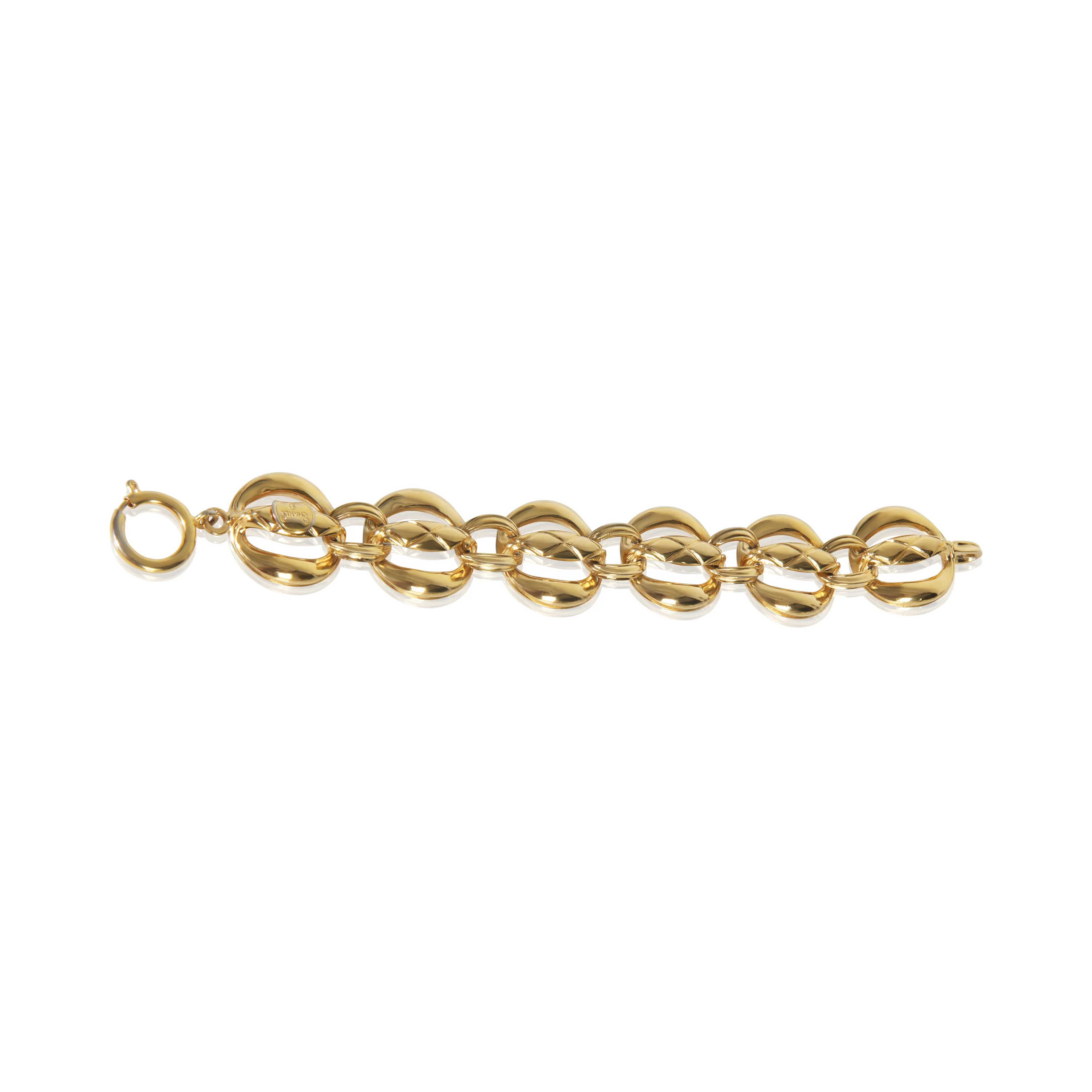Gold-Plated  Vintage Quilted Open Link Bracelet - Image 4