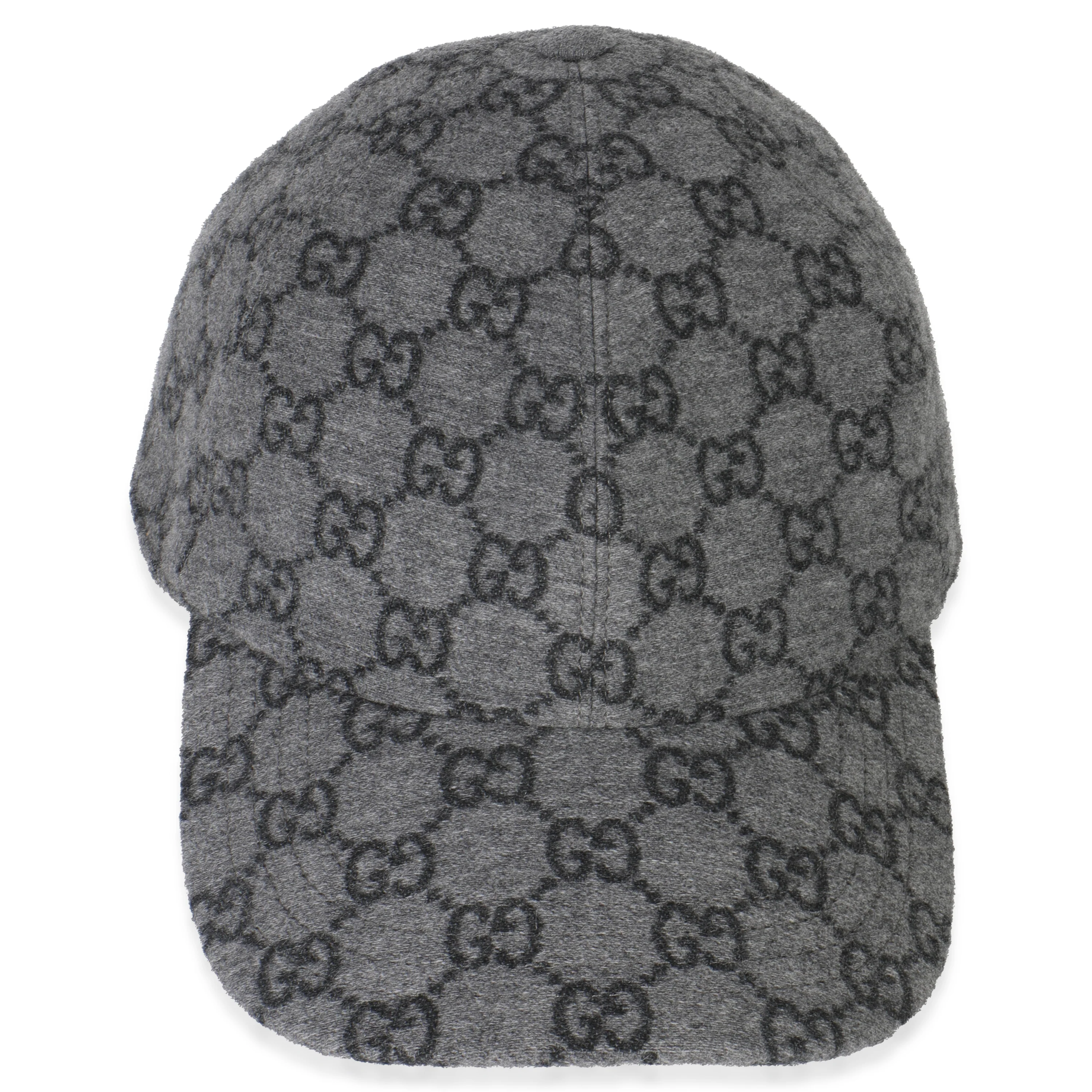 Black Grey GG Wool Baseball Hat XL - Image 6