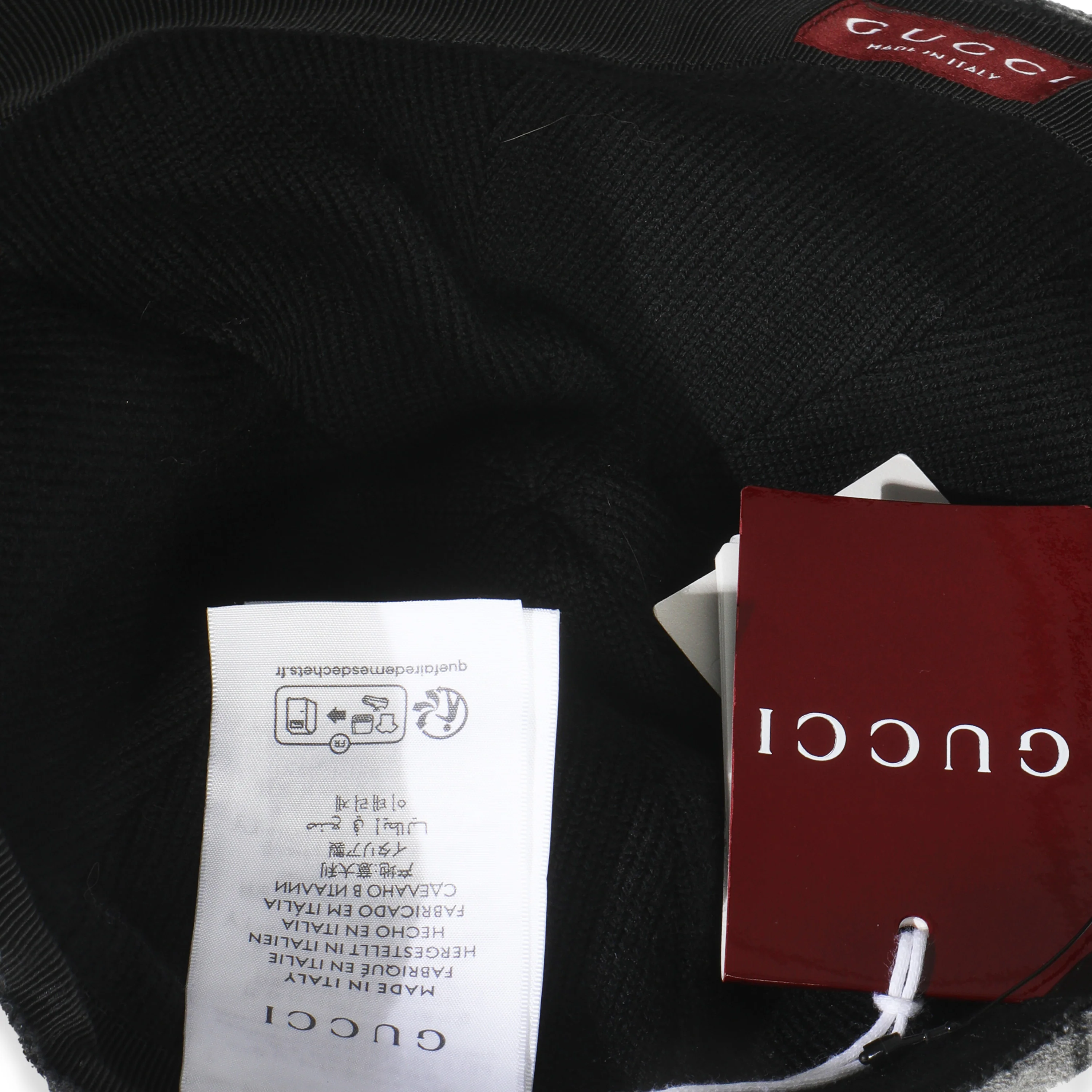 Black Grey GG Wool Baseball Hat XL - Image 7