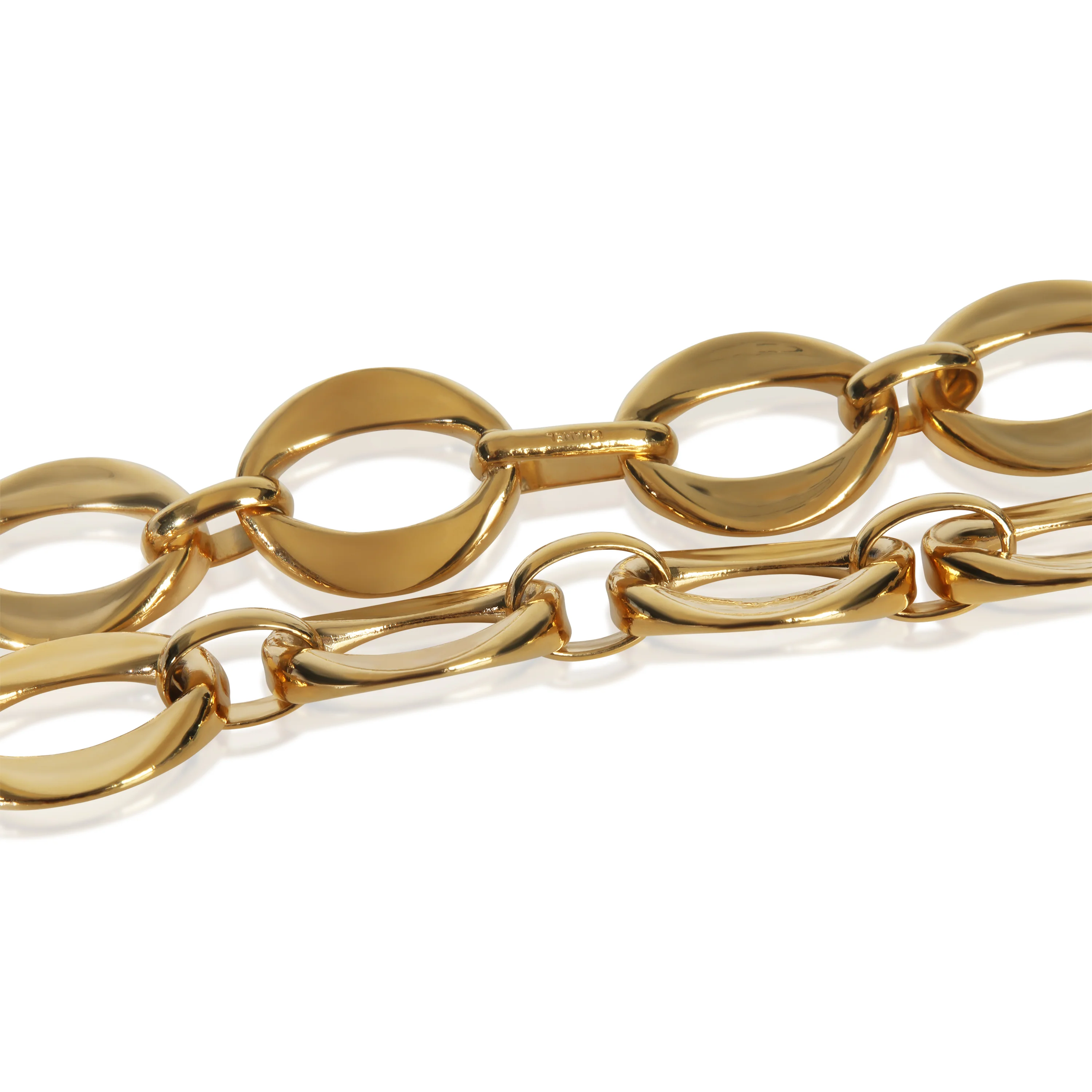 Gold-Plated  Vintage Oval Link Choker Necklace - Image 2