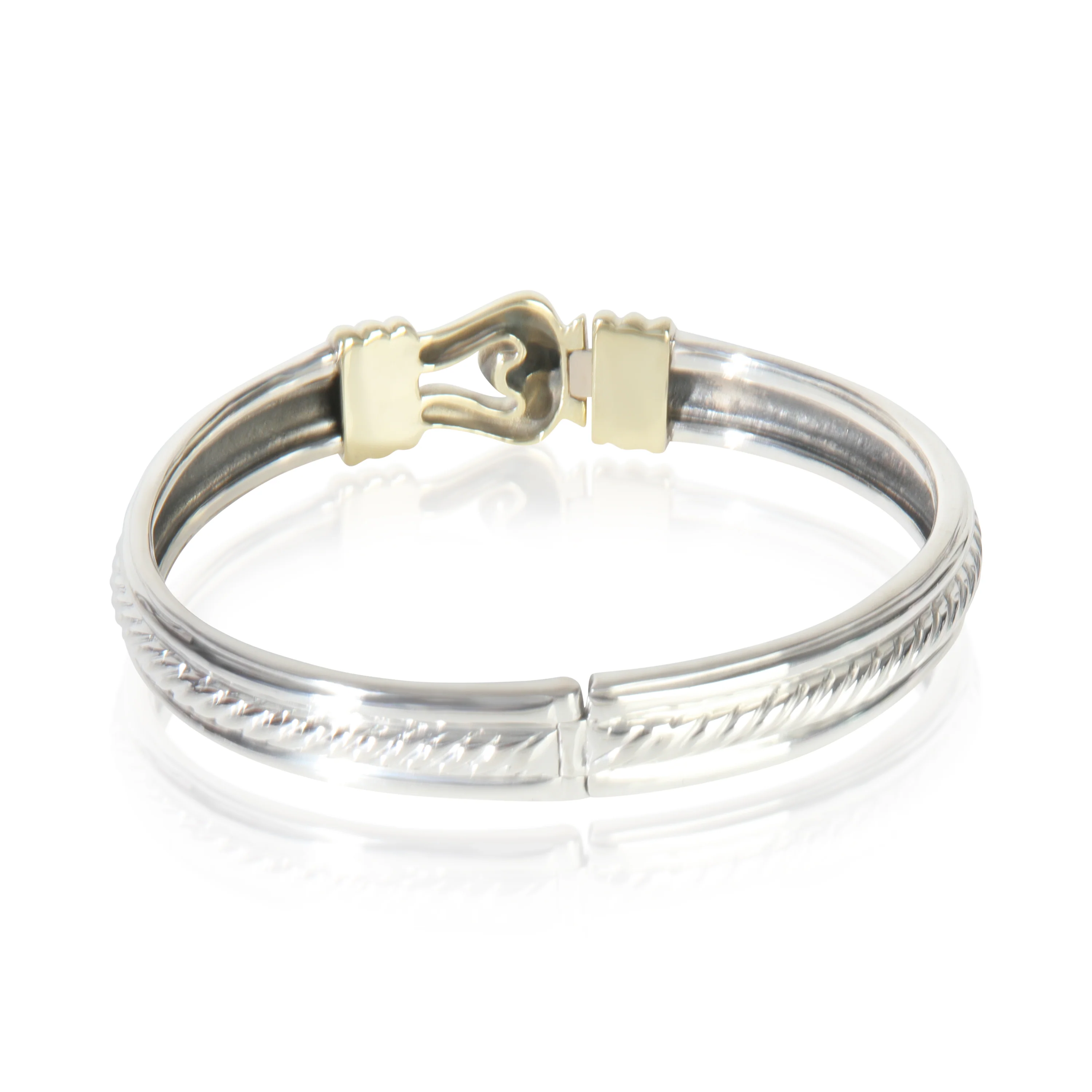 Yellow Gold & Sterling Silver  Vintage Buckle Bracelet - Image 3