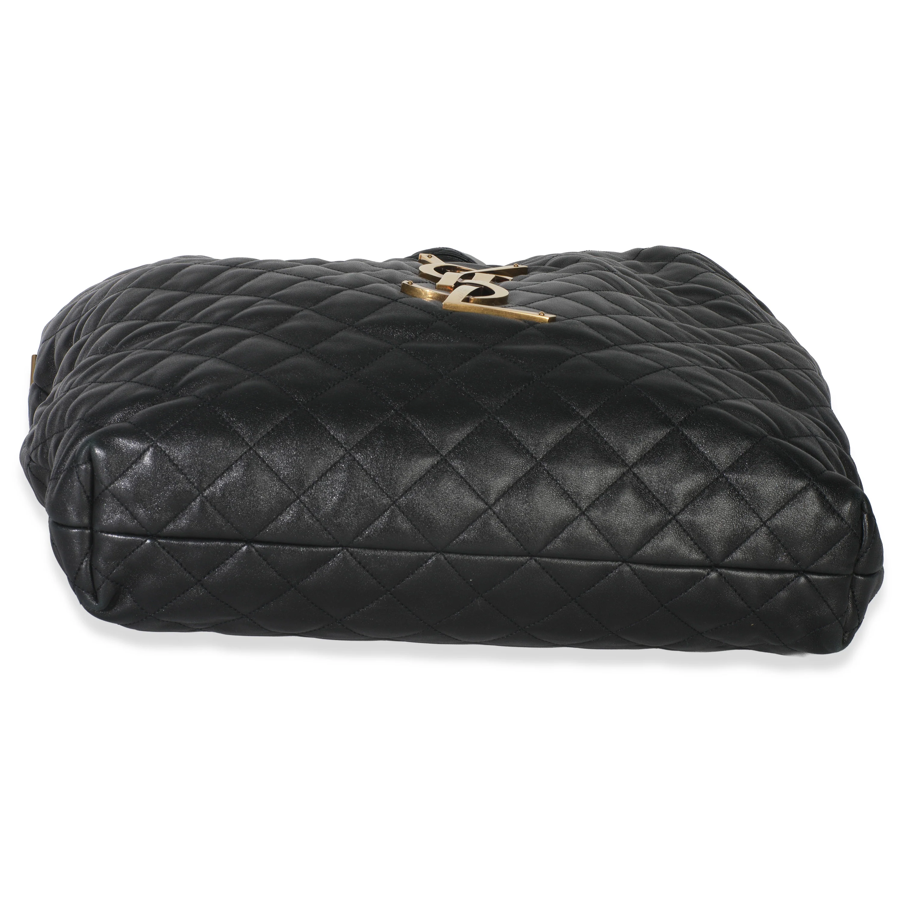 Black Quilted Lambskin Maxi Icare Shopping Tote - Image 7