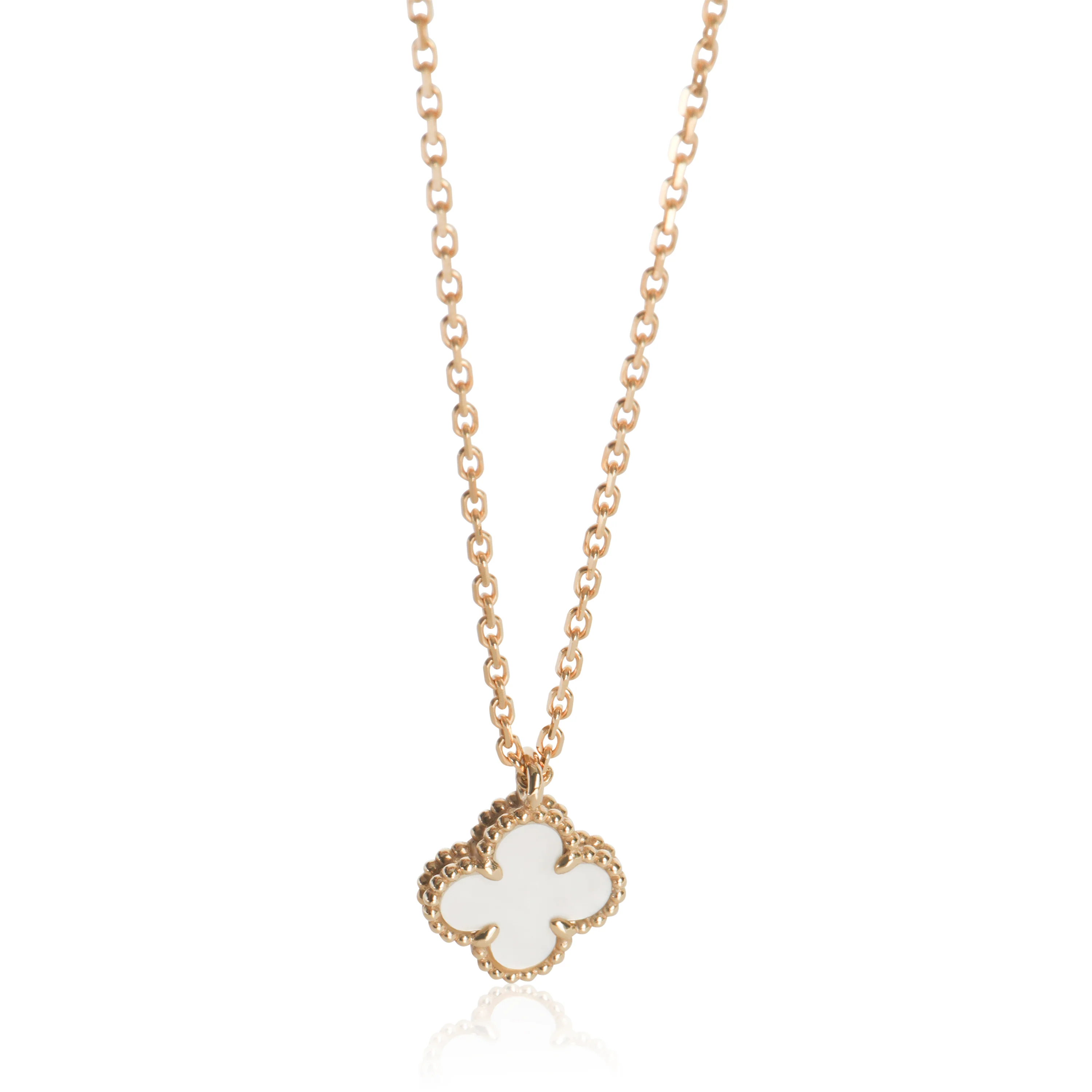Yellow Gold Mother Of Pearl Sweet Alhambra Pendant