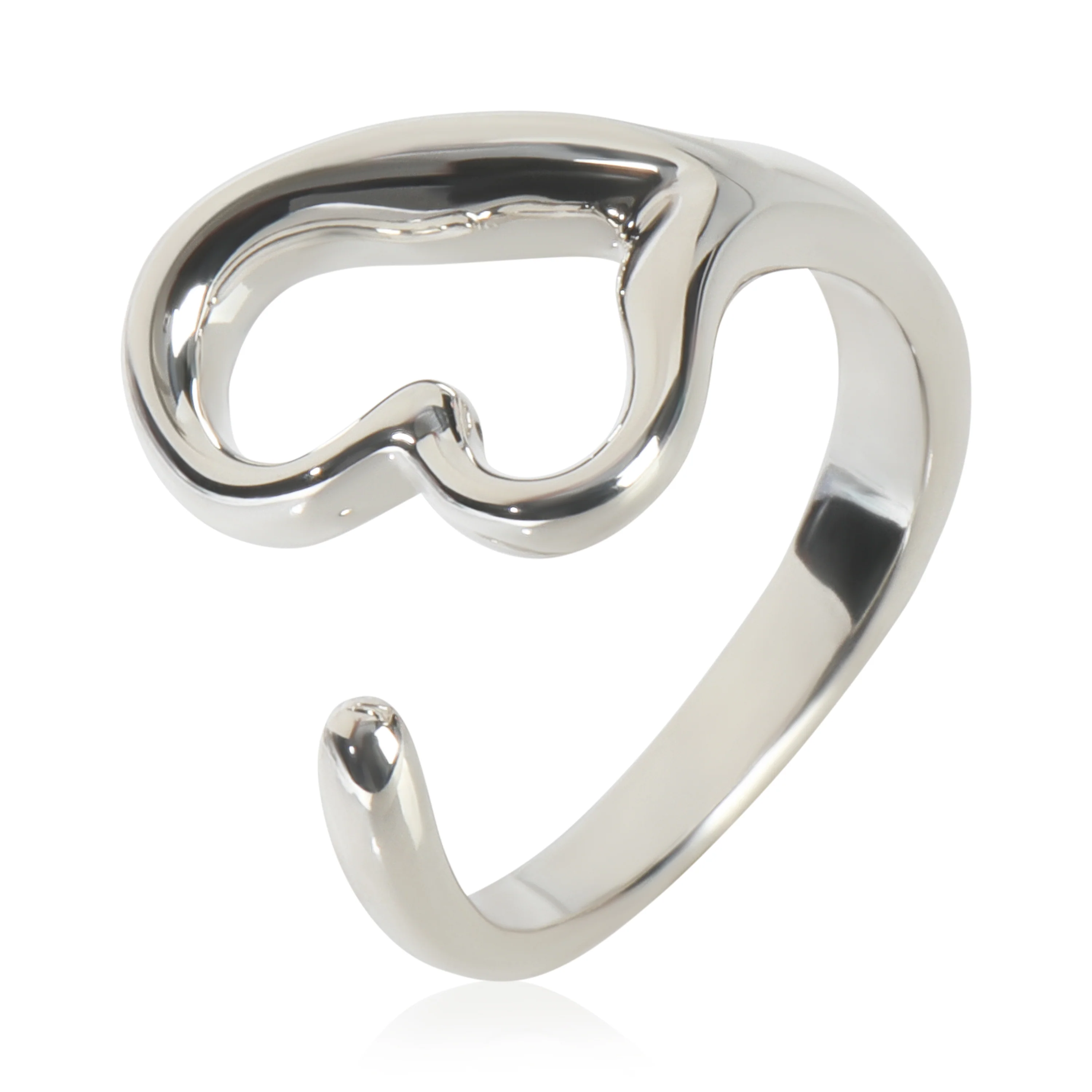 Sterling Silver  Elsa Peretti Open Heart Ring - Image 4