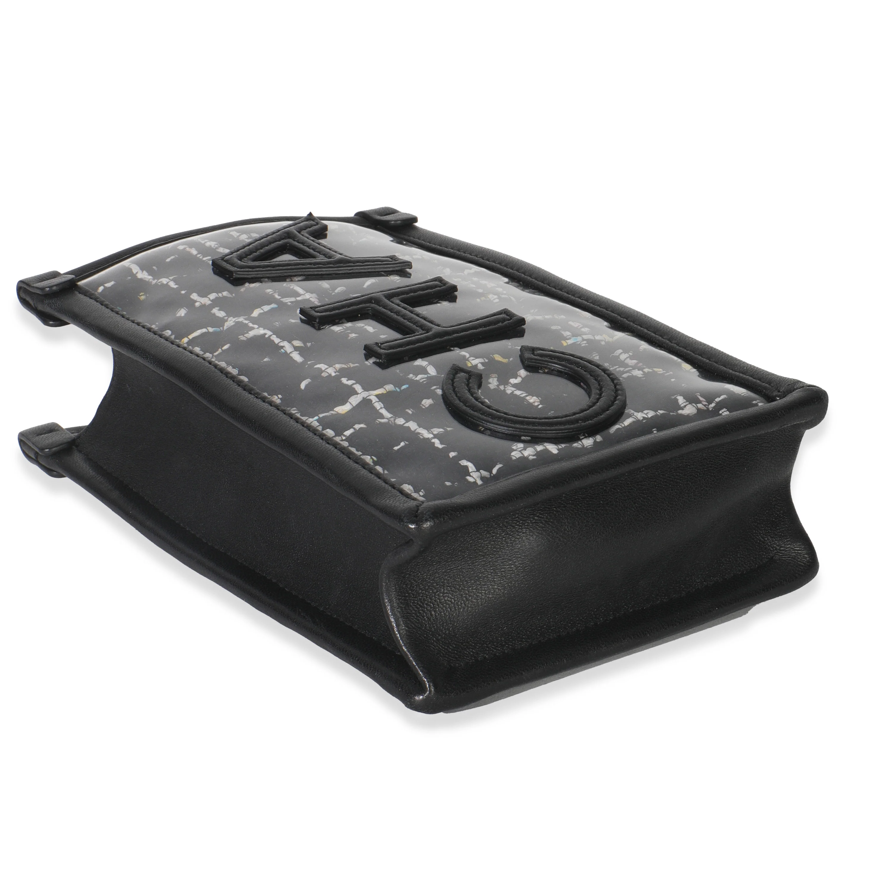 Black Tweed PVC Logo Pouch With Chain - Image 6