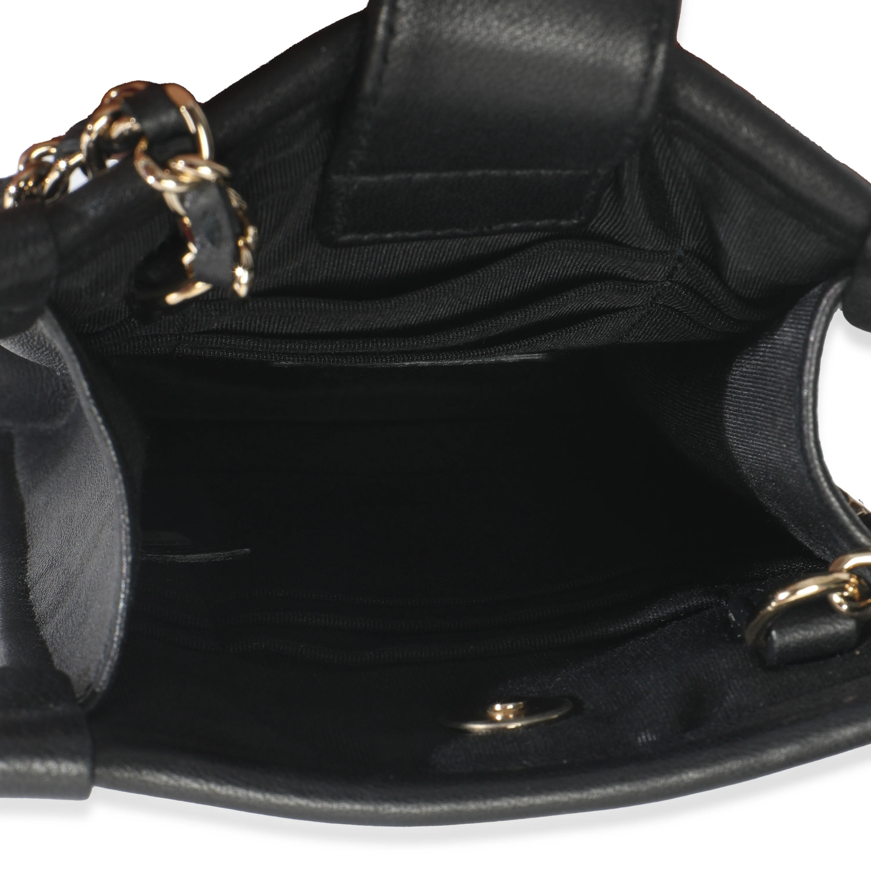 Black Tweed PVC Logo Pouch With Chain - Image 8