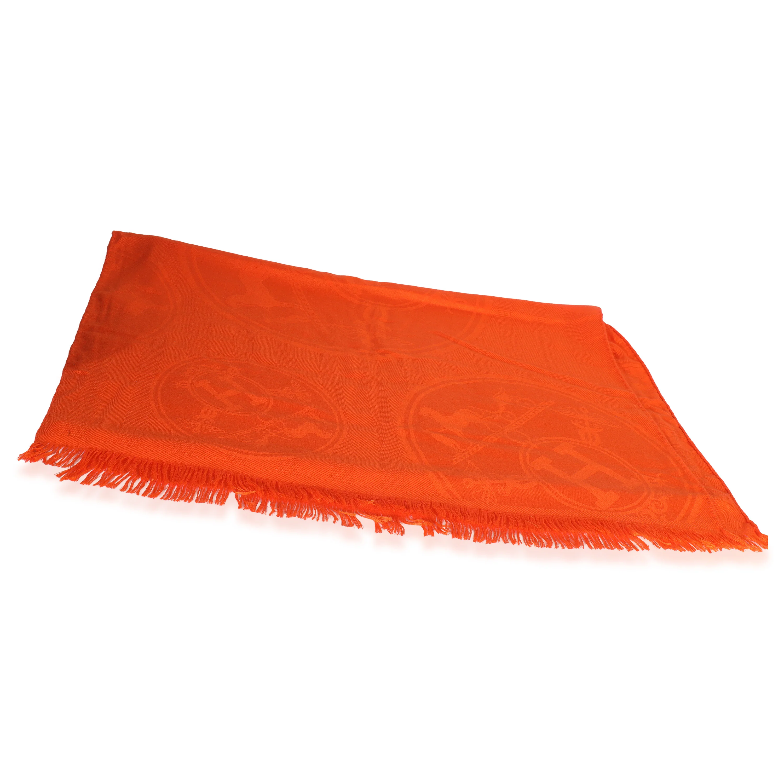 Orange Vif Cashmere Silk New Libris Stole - Image 3