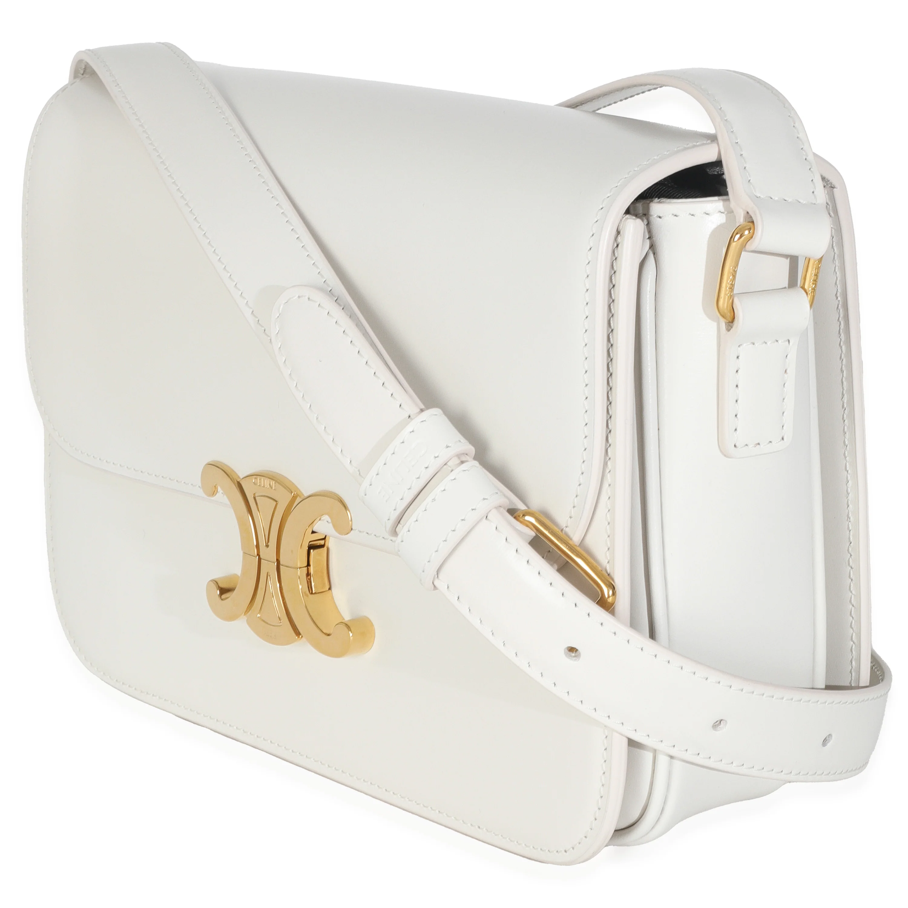 Rice Shiny Calfskin Classique Triomphe Bag - Image 2