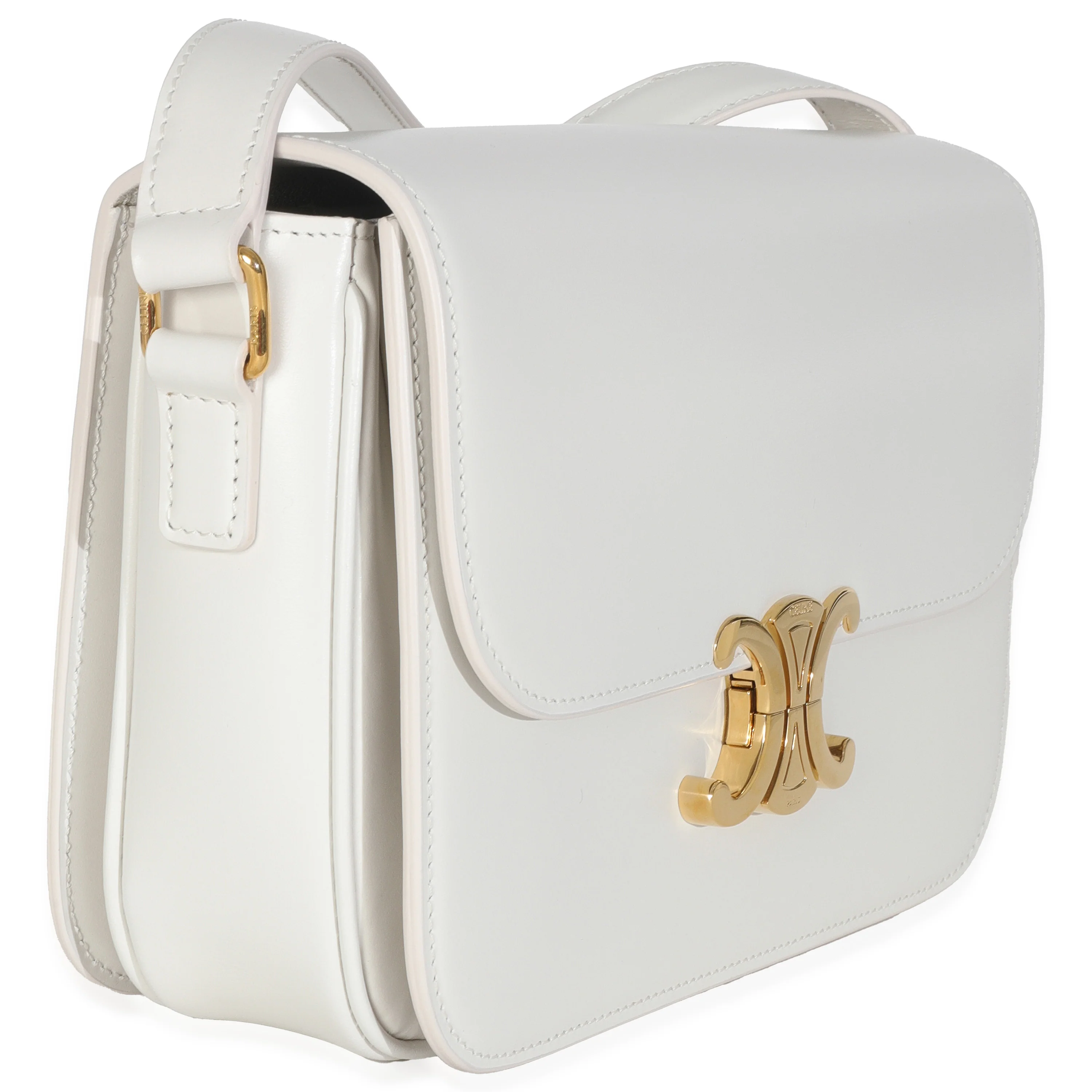 Rice Shiny Calfskin Classique Triomphe Bag - Image 3