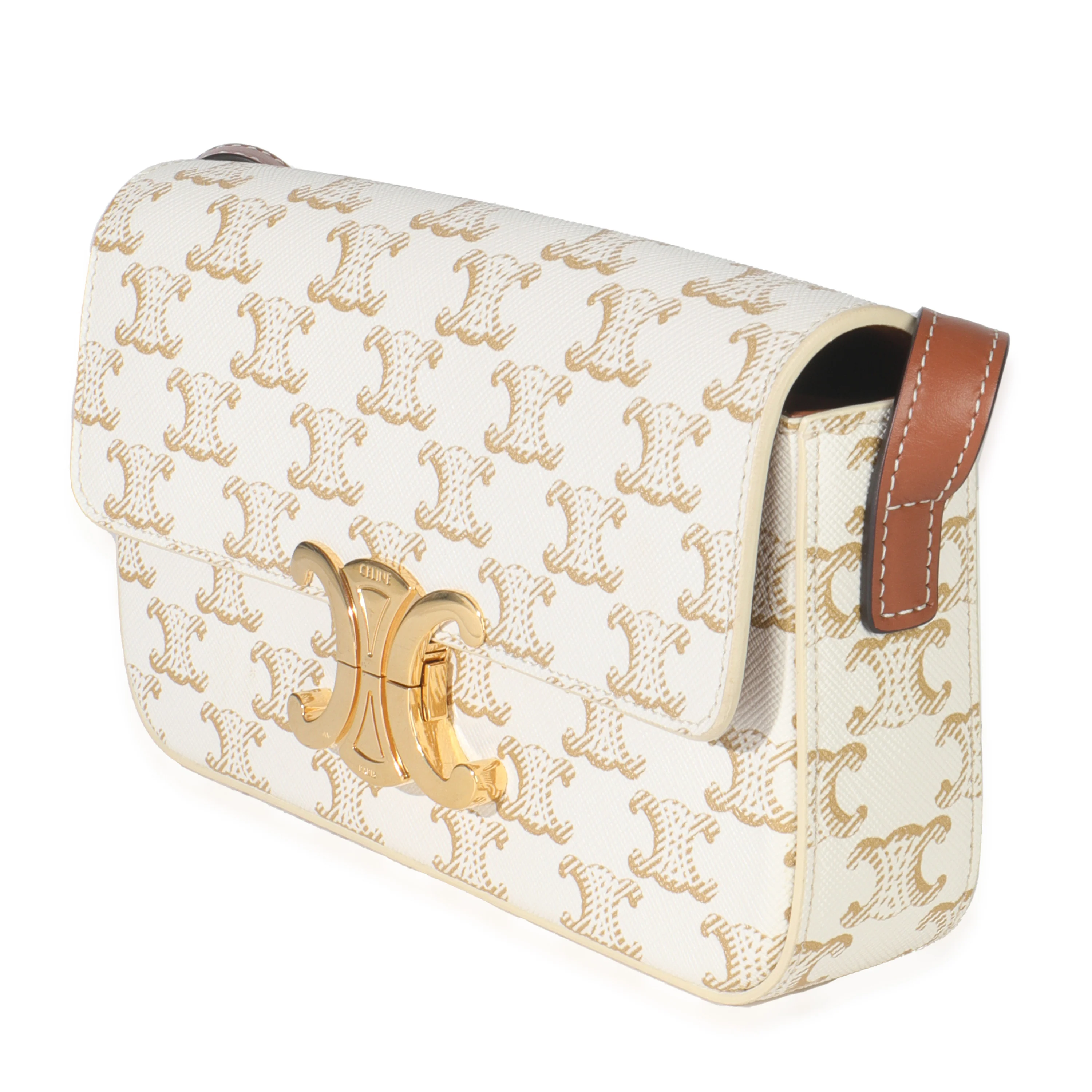 White Triomphe Canvas Claude Shoulder Bag - Image 2