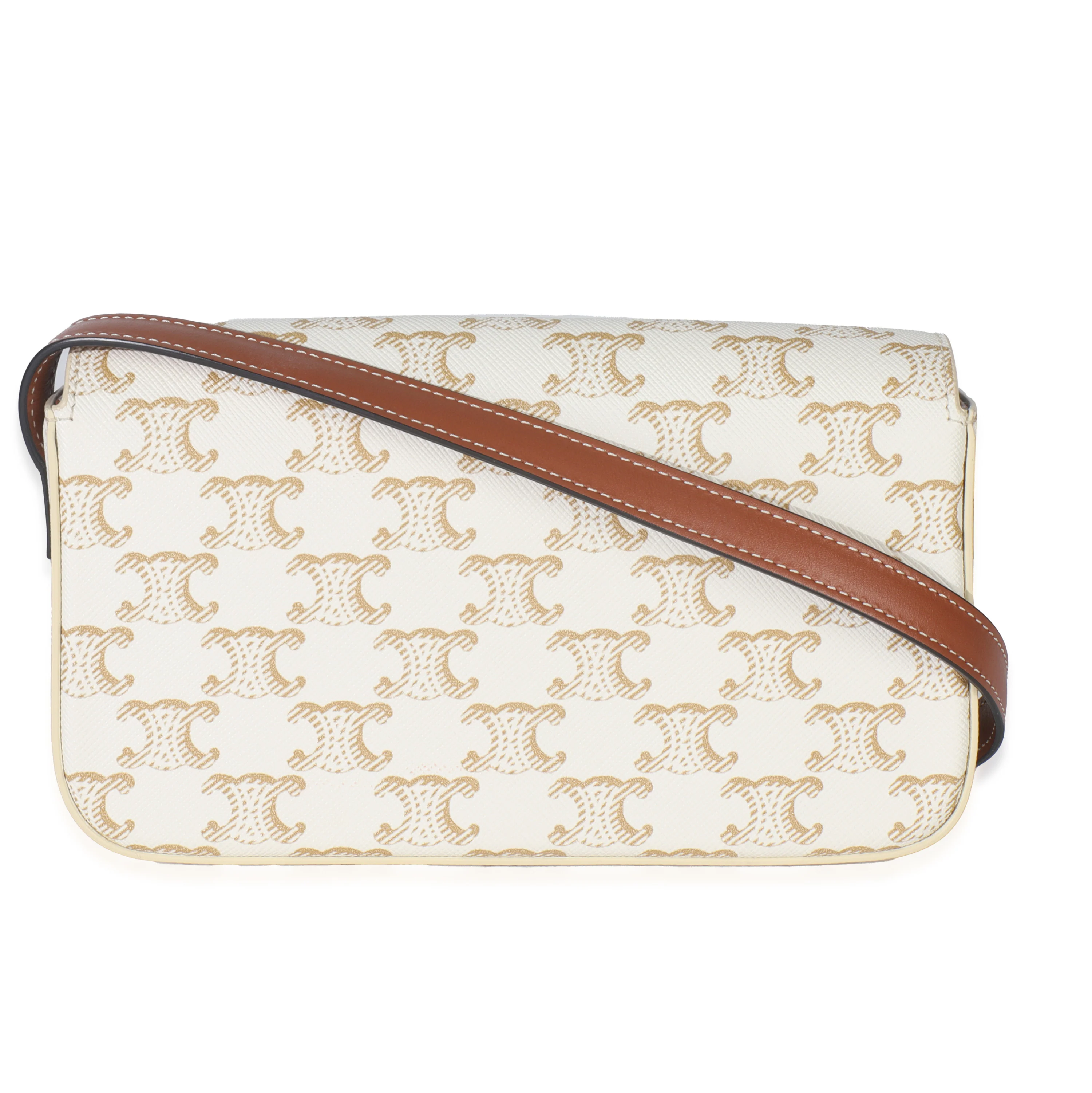 White Triomphe Canvas Claude Shoulder Bag - Image 4