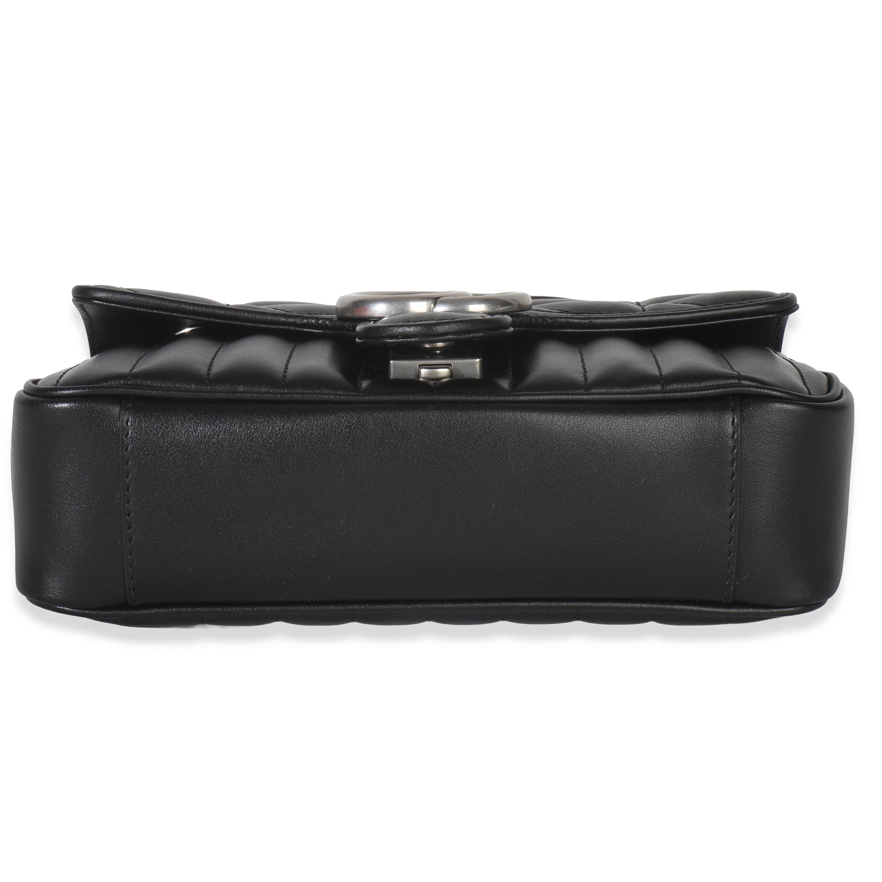 Black Aria Matelasse Calfskin Mini GG Marmont Shoulder Bag - Image 5