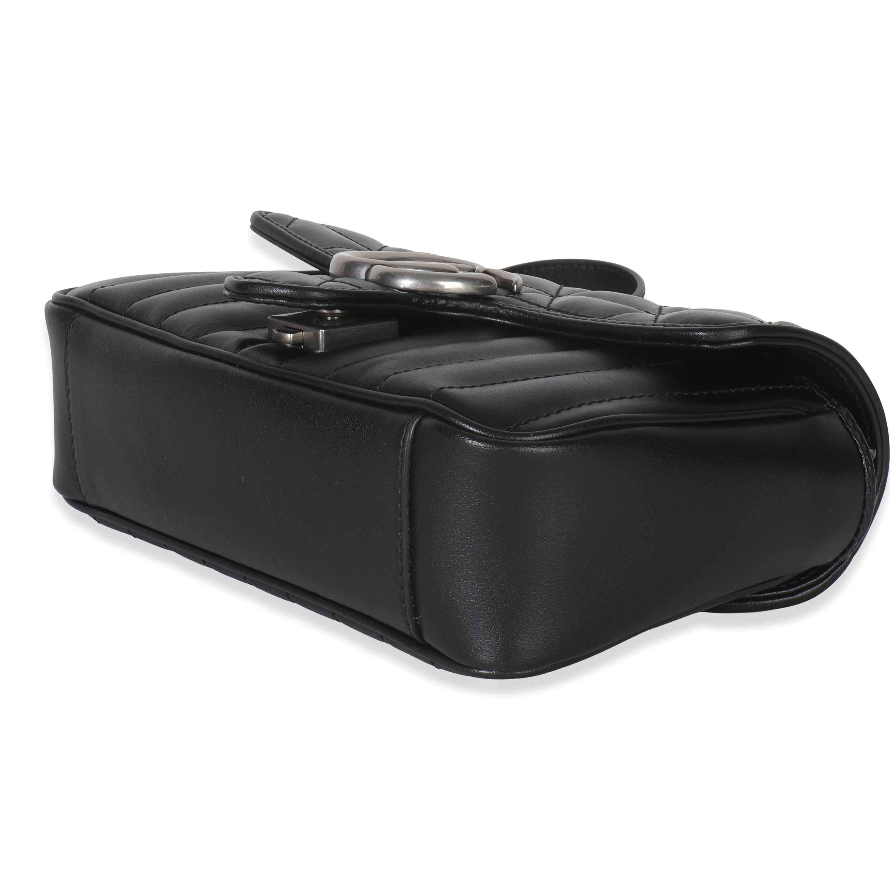 Black Aria Matelasse Calfskin Mini GG Marmont Shoulder Bag - Image 7