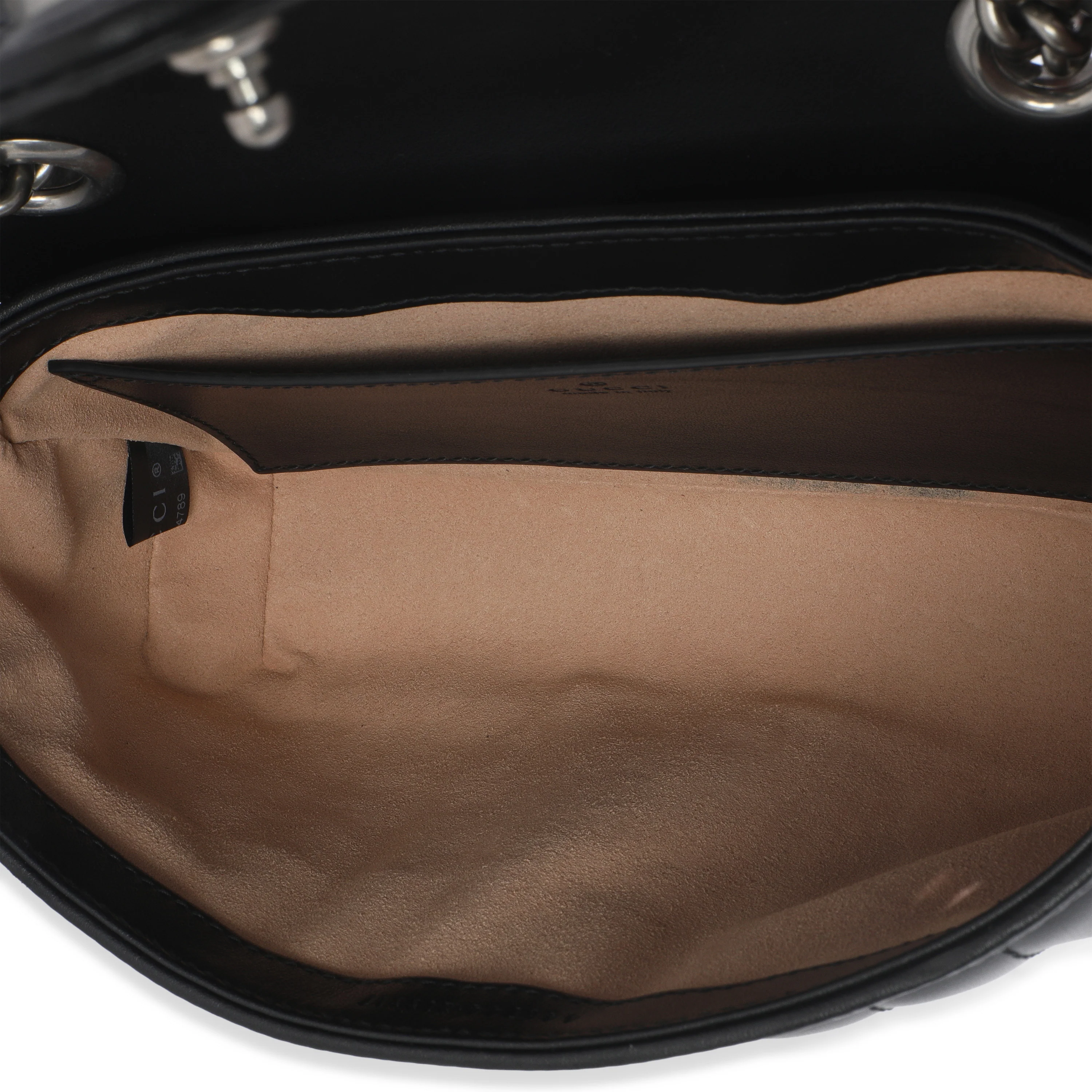 Black Aria Matelasse Calfskin Mini GG Marmont Shoulder Bag - Image 9