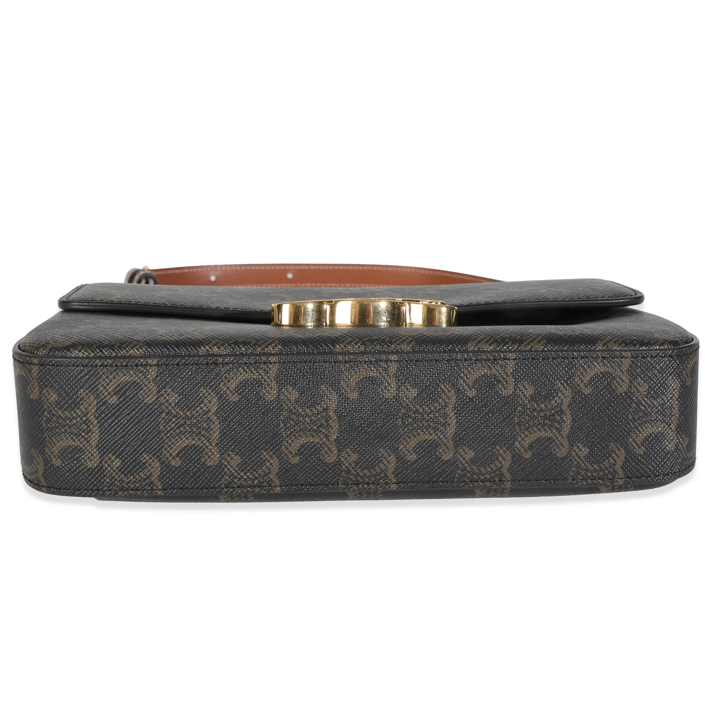 Tan Calfskin Brown Triomphe Canvas Claude Bag - Image 5