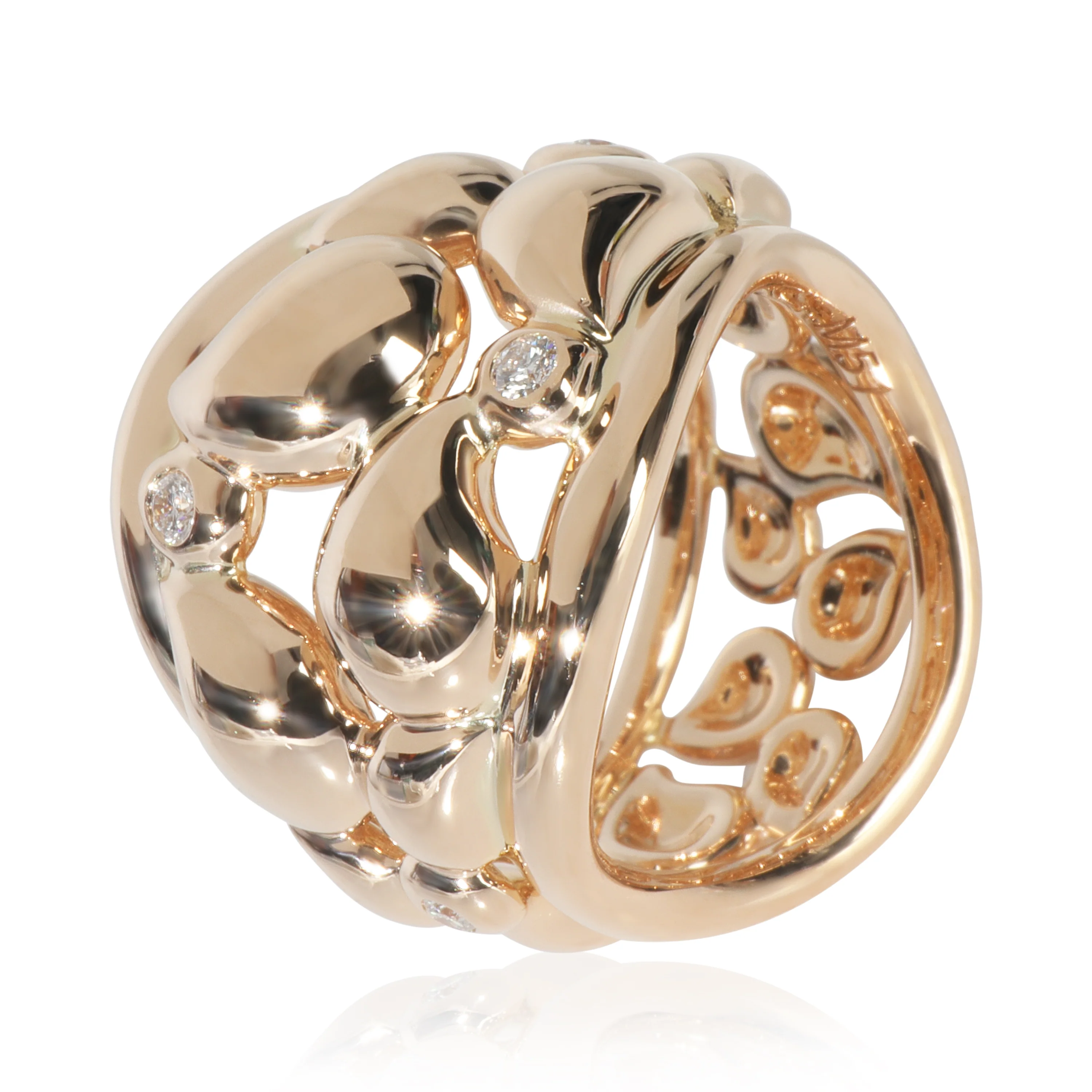 Yellow Gold Diamond Paveline Lace Ring - Image 4