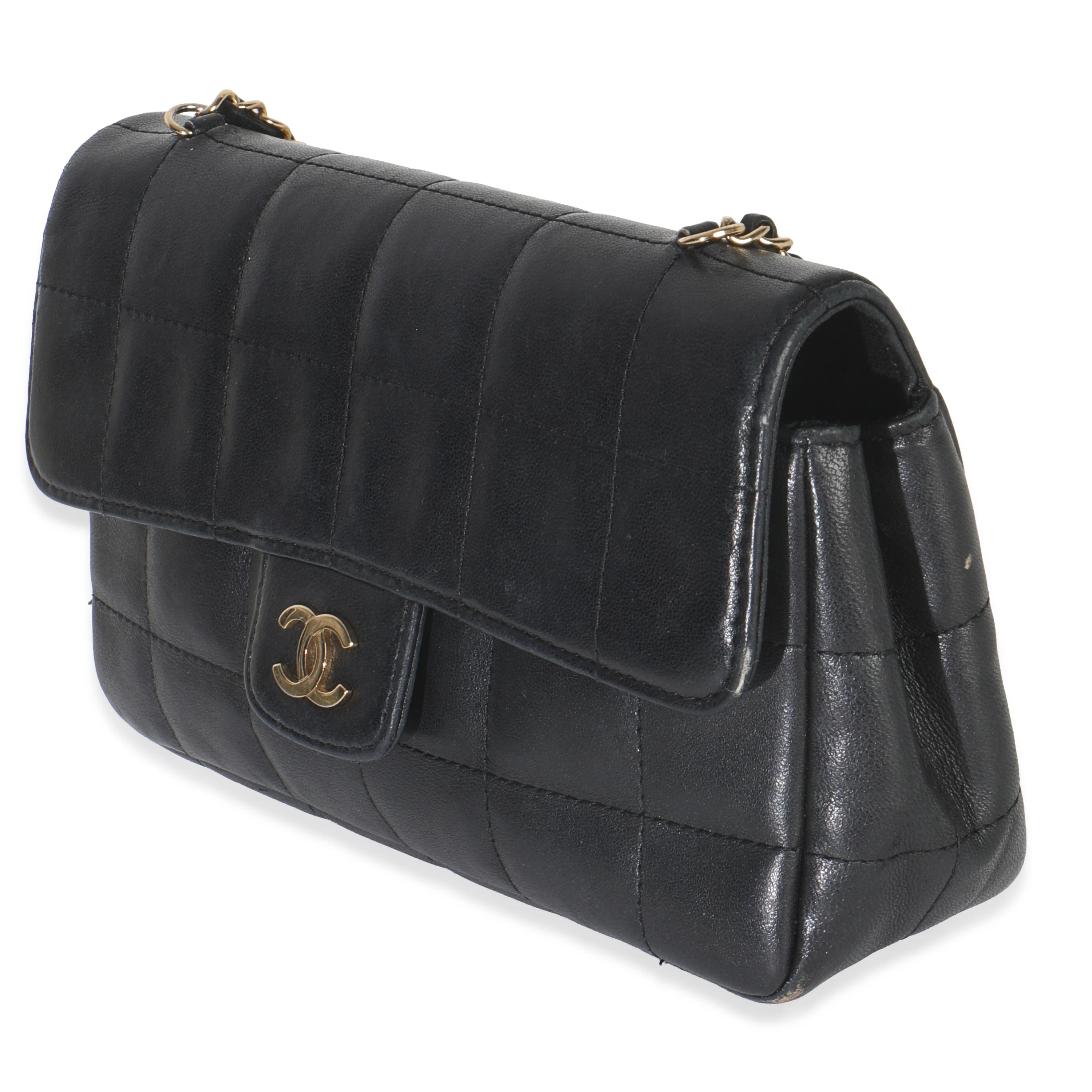 Black Quilted Lambskin Mini Chocolate Bar Flap Bag - Image 2