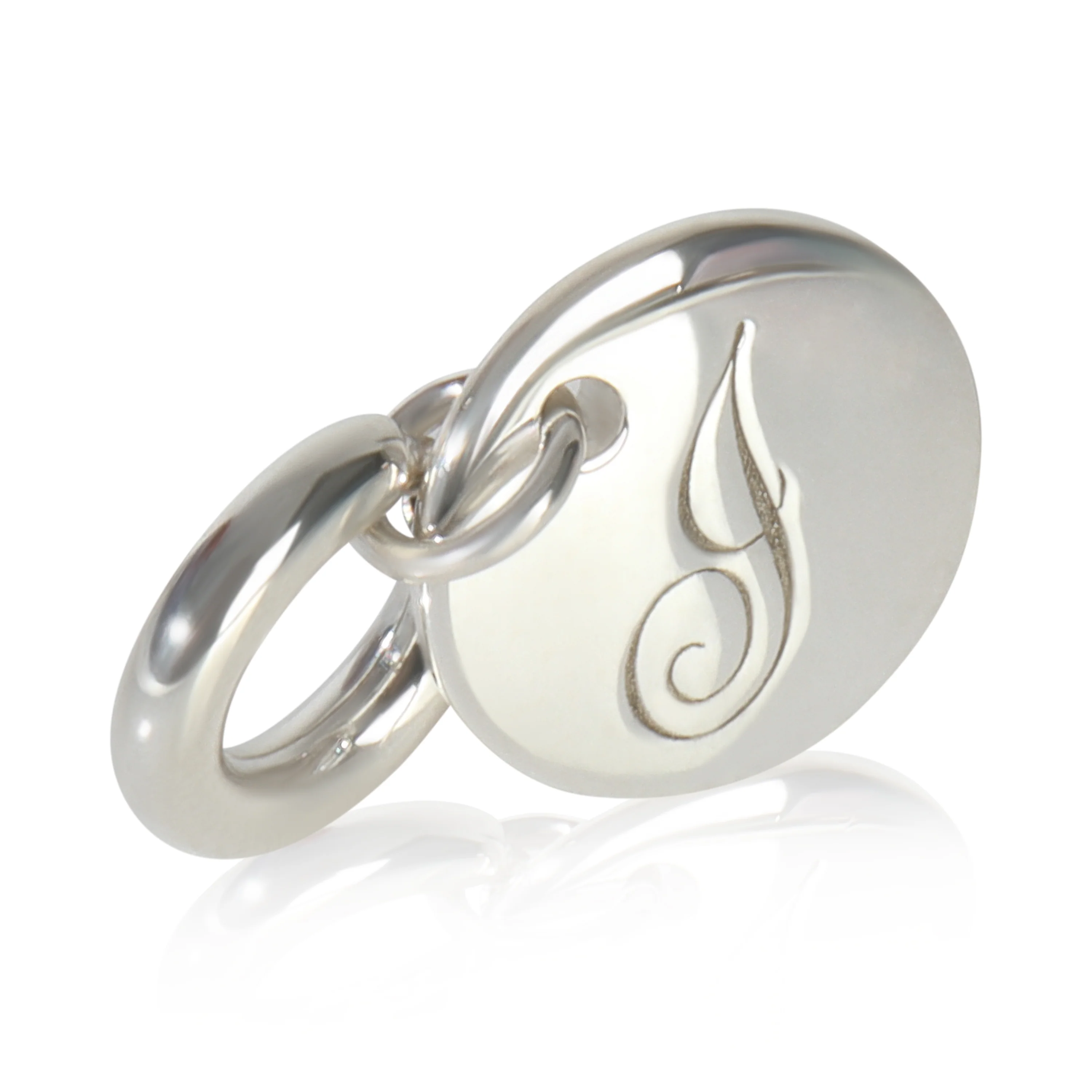Sterling Silver Notes Initial J Charm