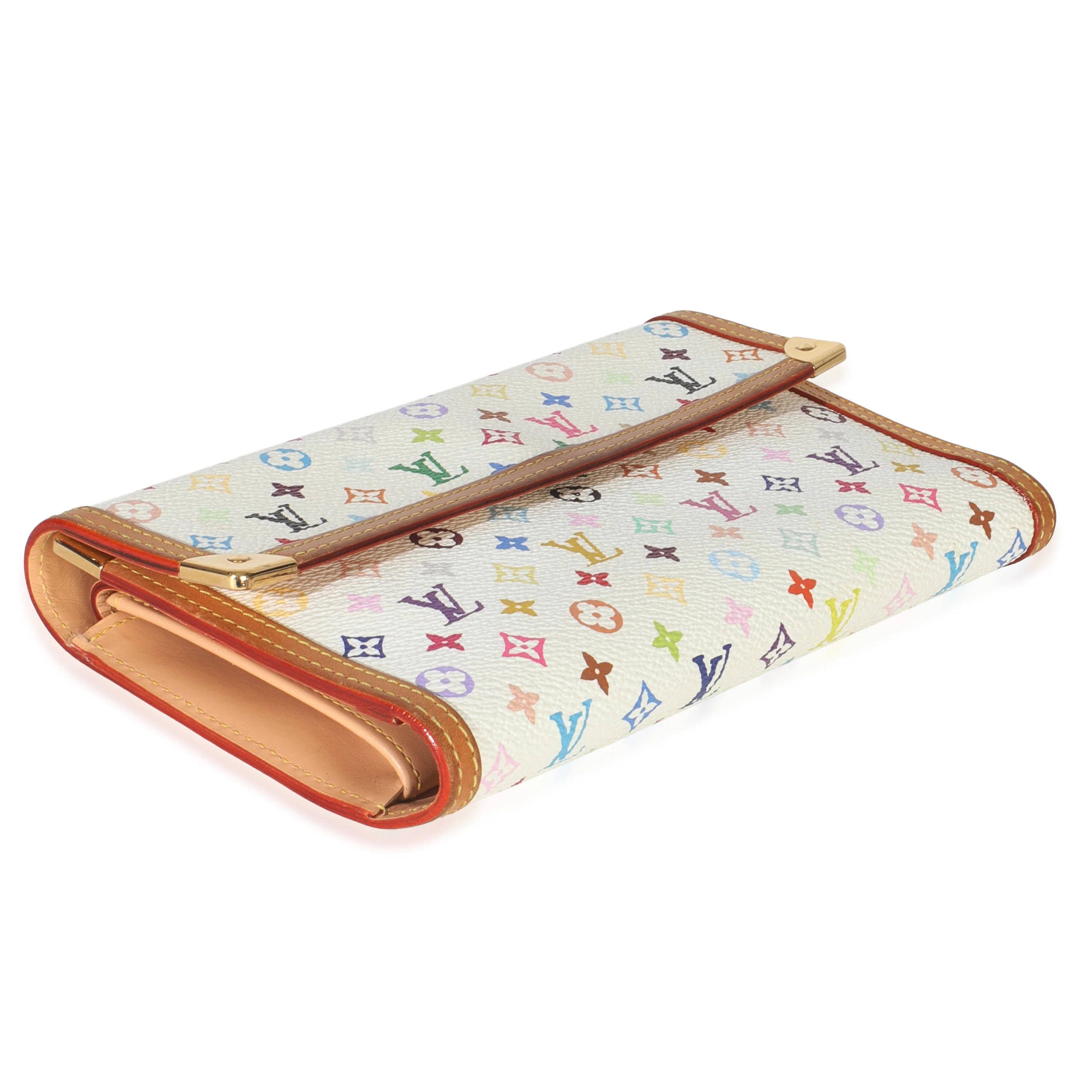 White Multicolor Canvas International Wallet - Image 6