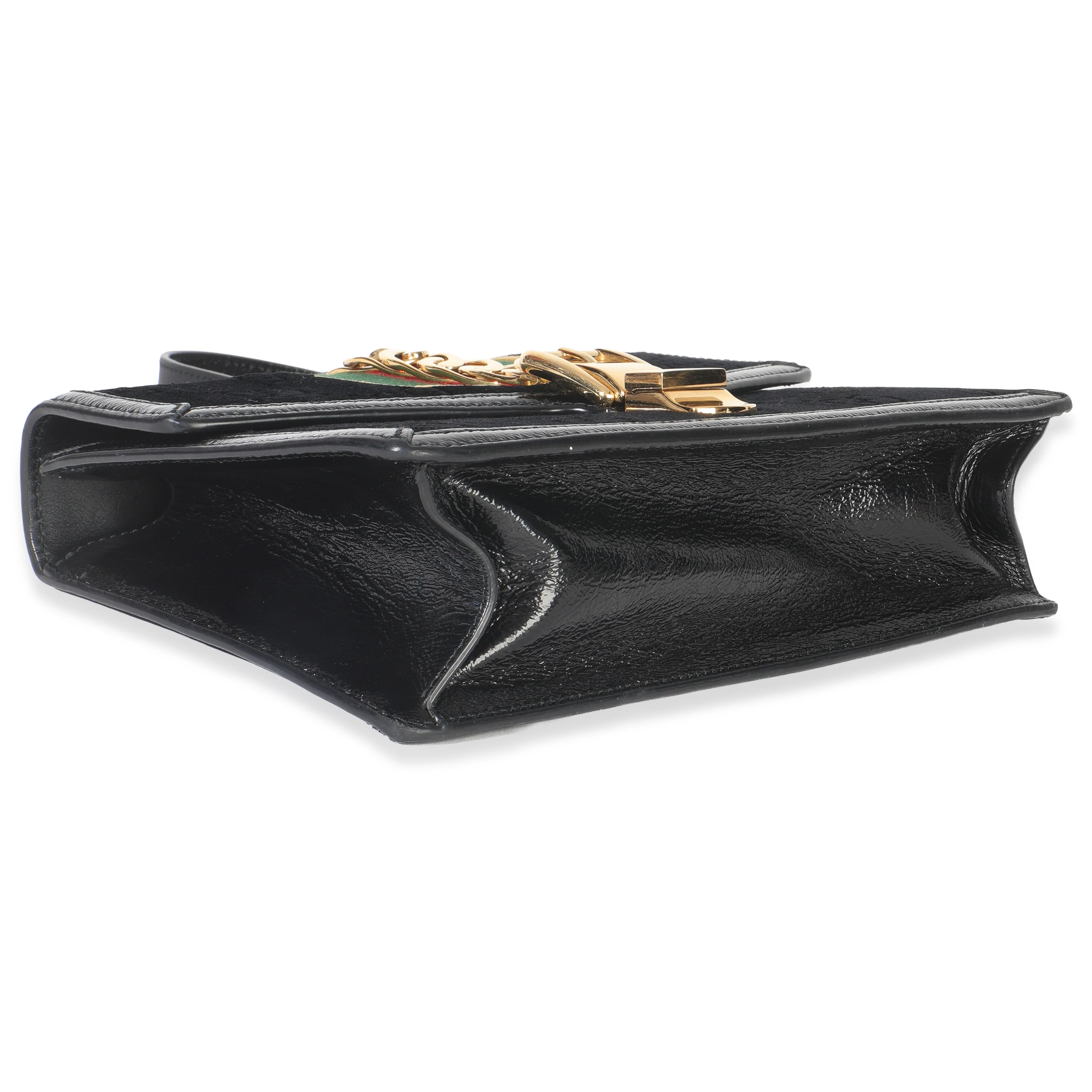 Black GG Velvet Small Sylvie Shoulder Bag - Image 5