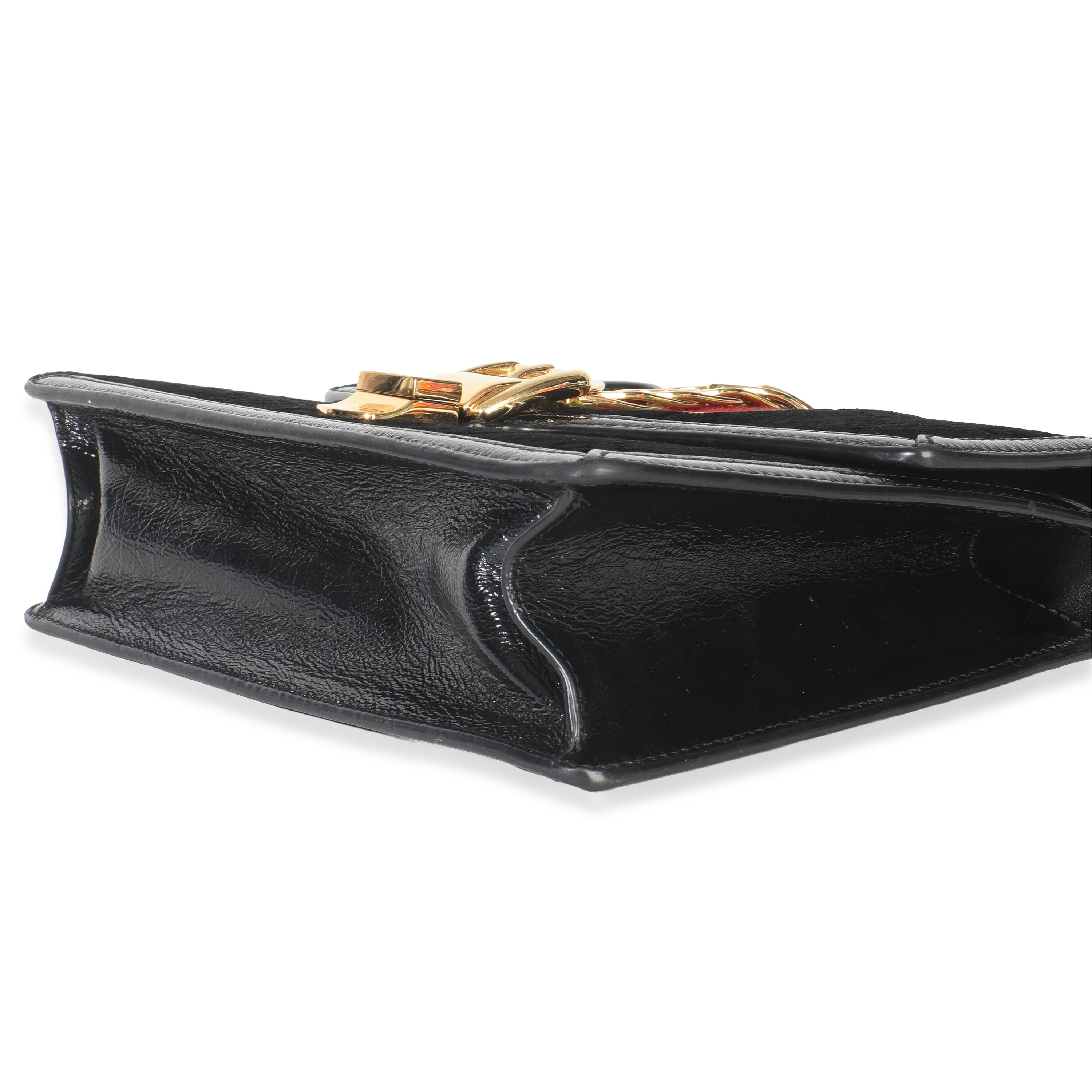 Black GG Velvet Small Sylvie Shoulder Bag - Image 6