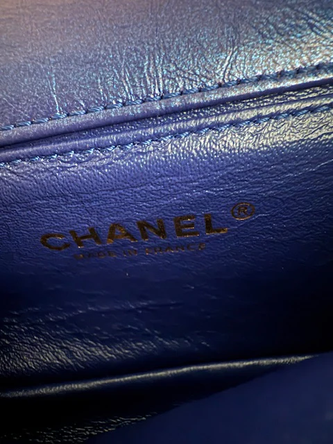 Blue Metallic Aged Quilted Calfskin 2.55 Reissue Flap Belt Bag - Image 9