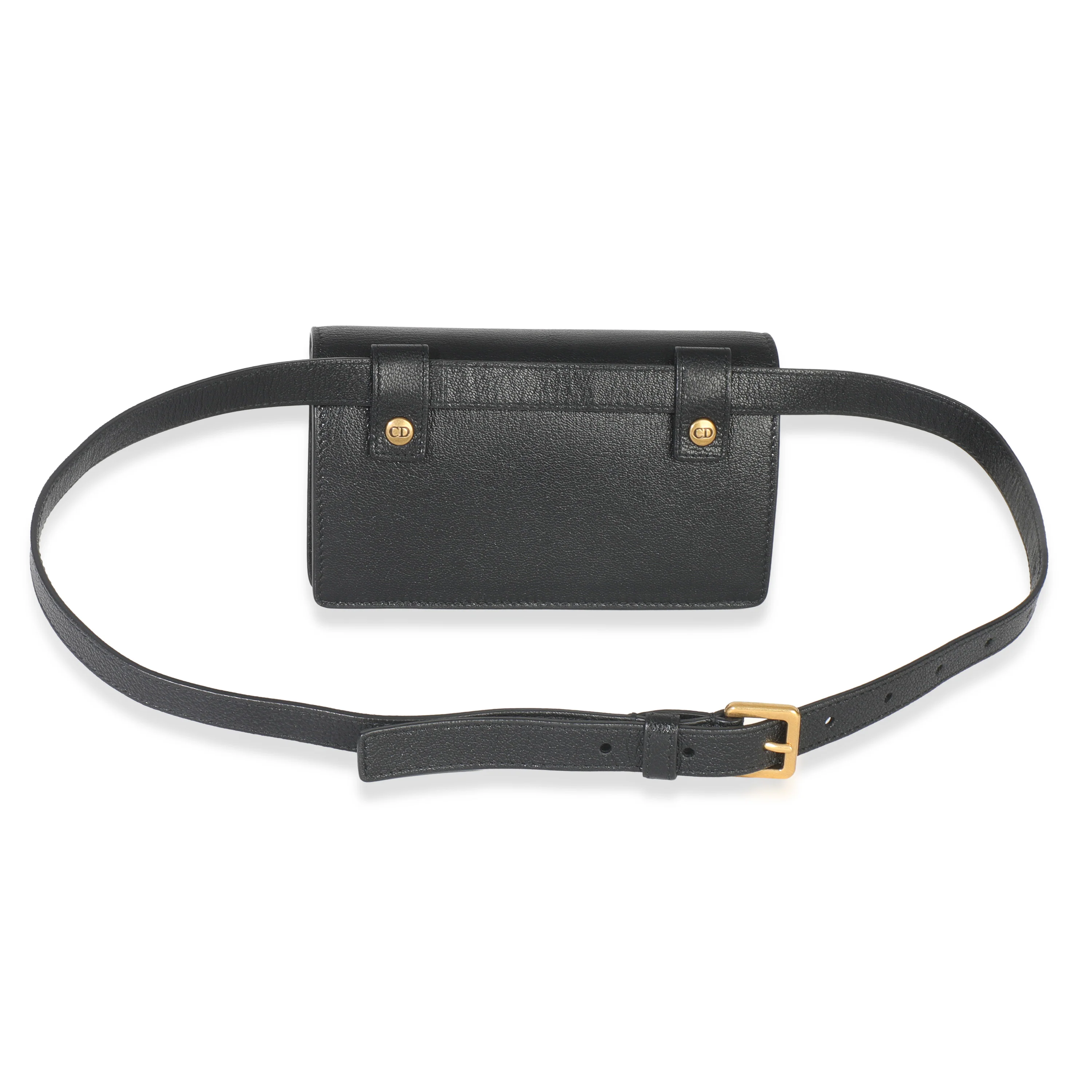 Black Leather Saddle Belt Pouch - Image 4