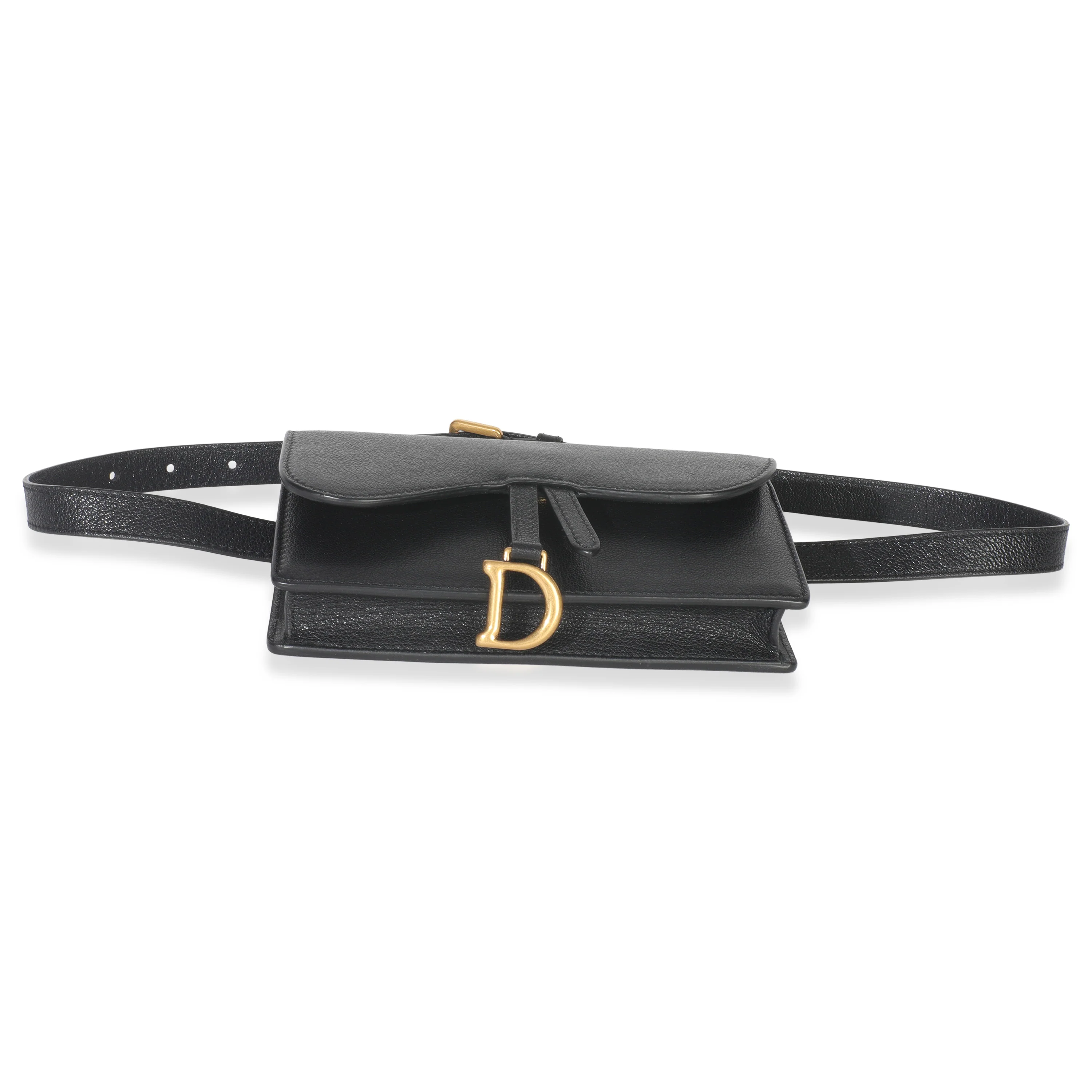 Black Leather Saddle Belt Pouch - Image 5