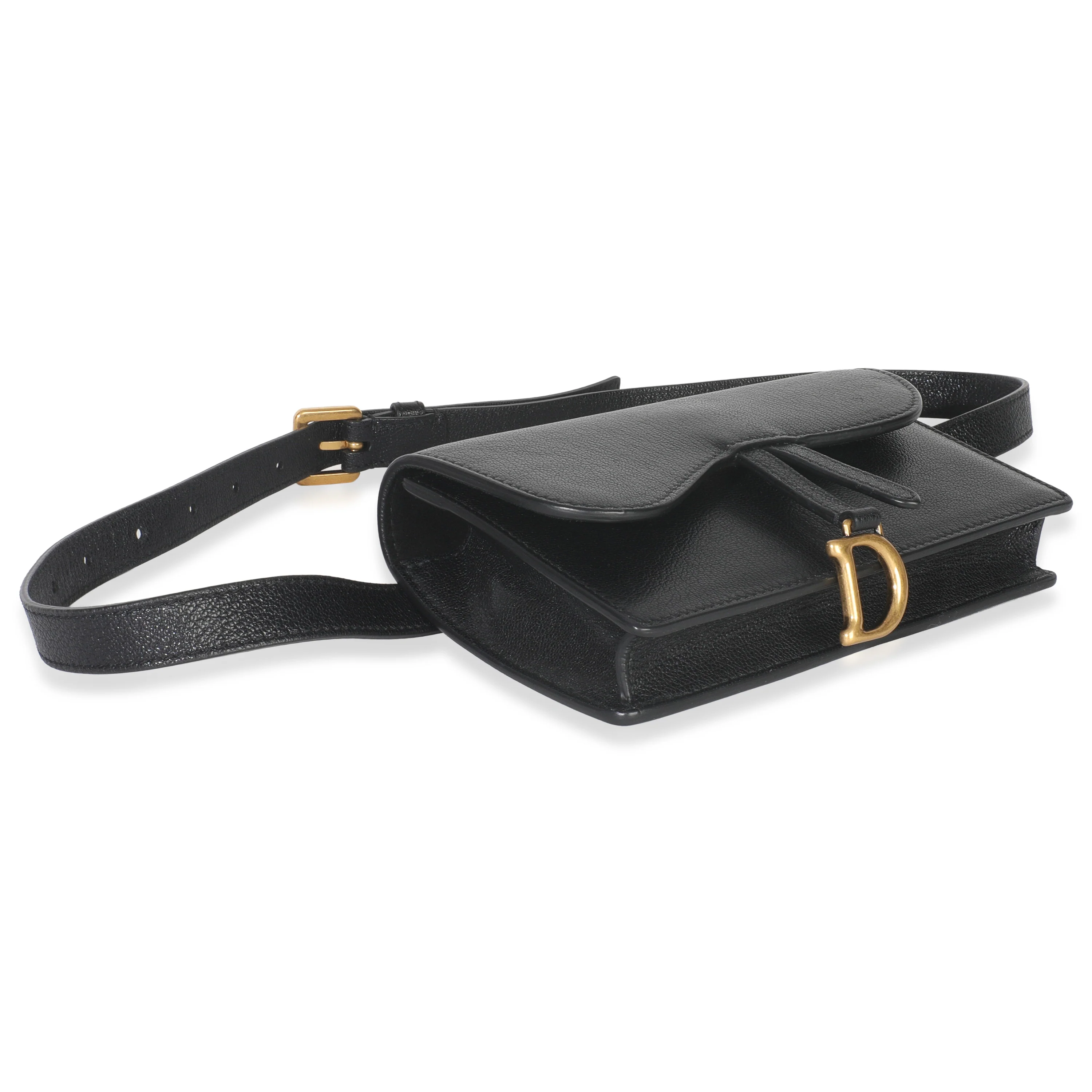 Black Leather Saddle Belt Pouch - Image 6