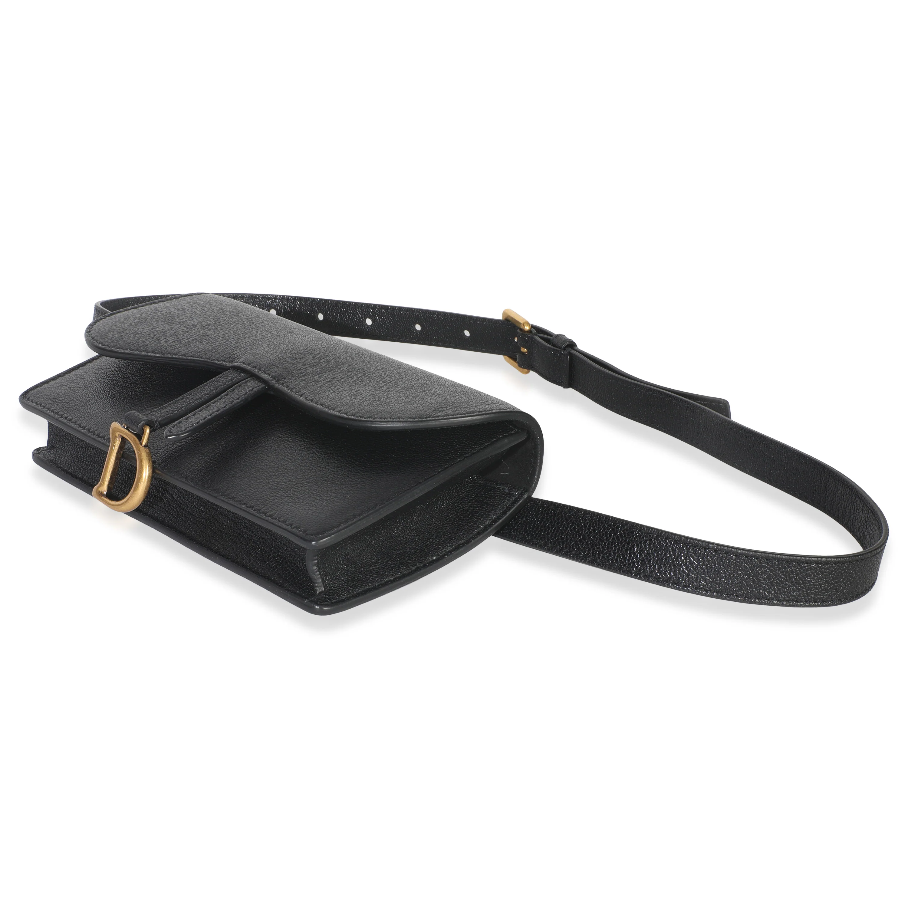 Black Leather Saddle Belt Pouch - Image 7