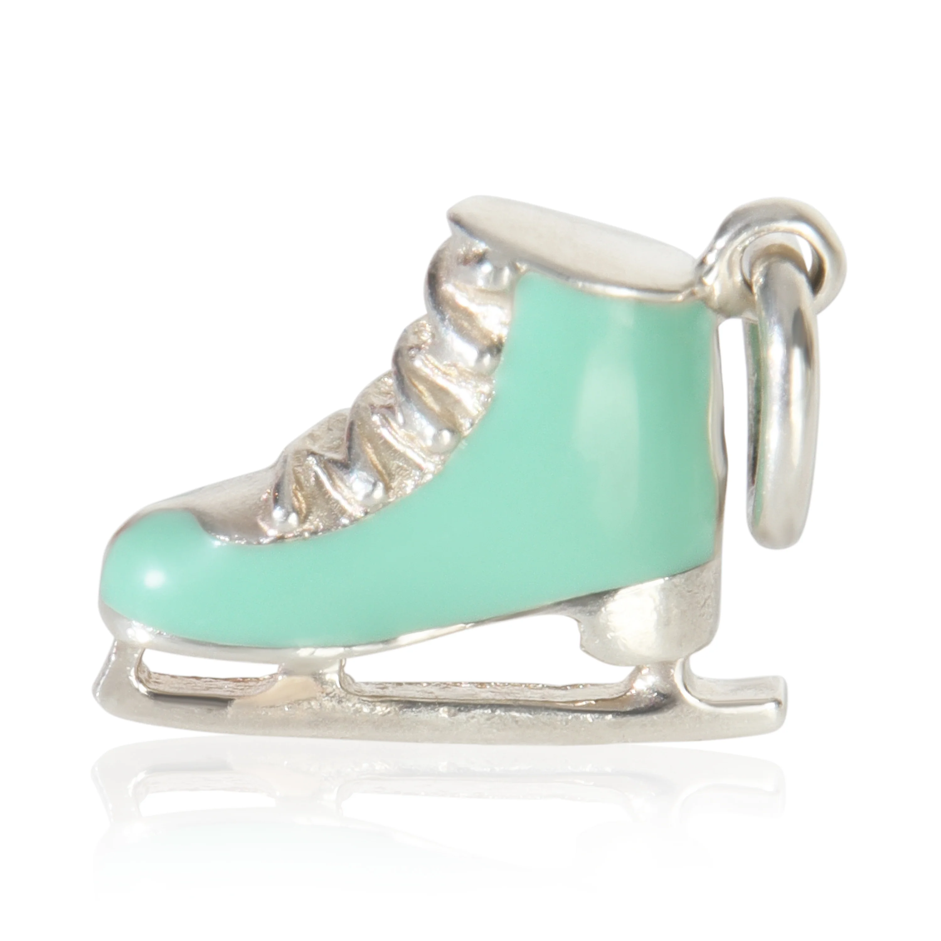 Sterling Silver Blue Enamel Ice Skate Charm - Image 3