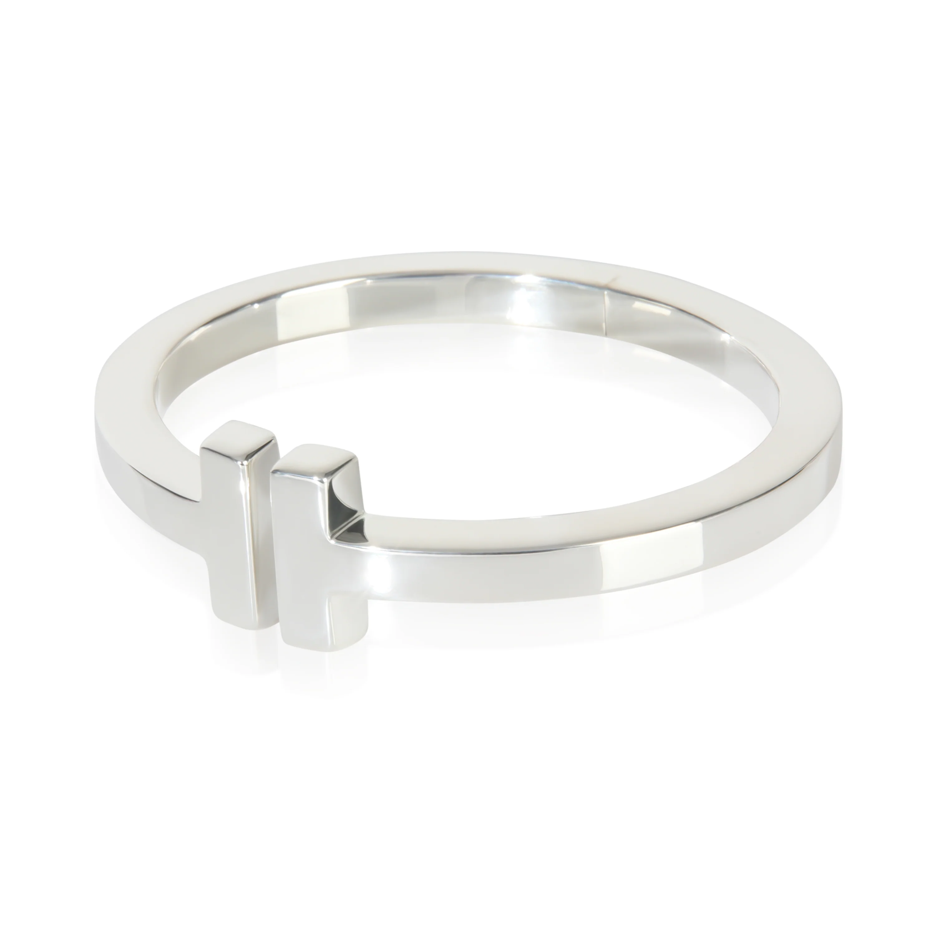 Sterling Silver  Tiffany T Square Hinged Bracelet - Image 2