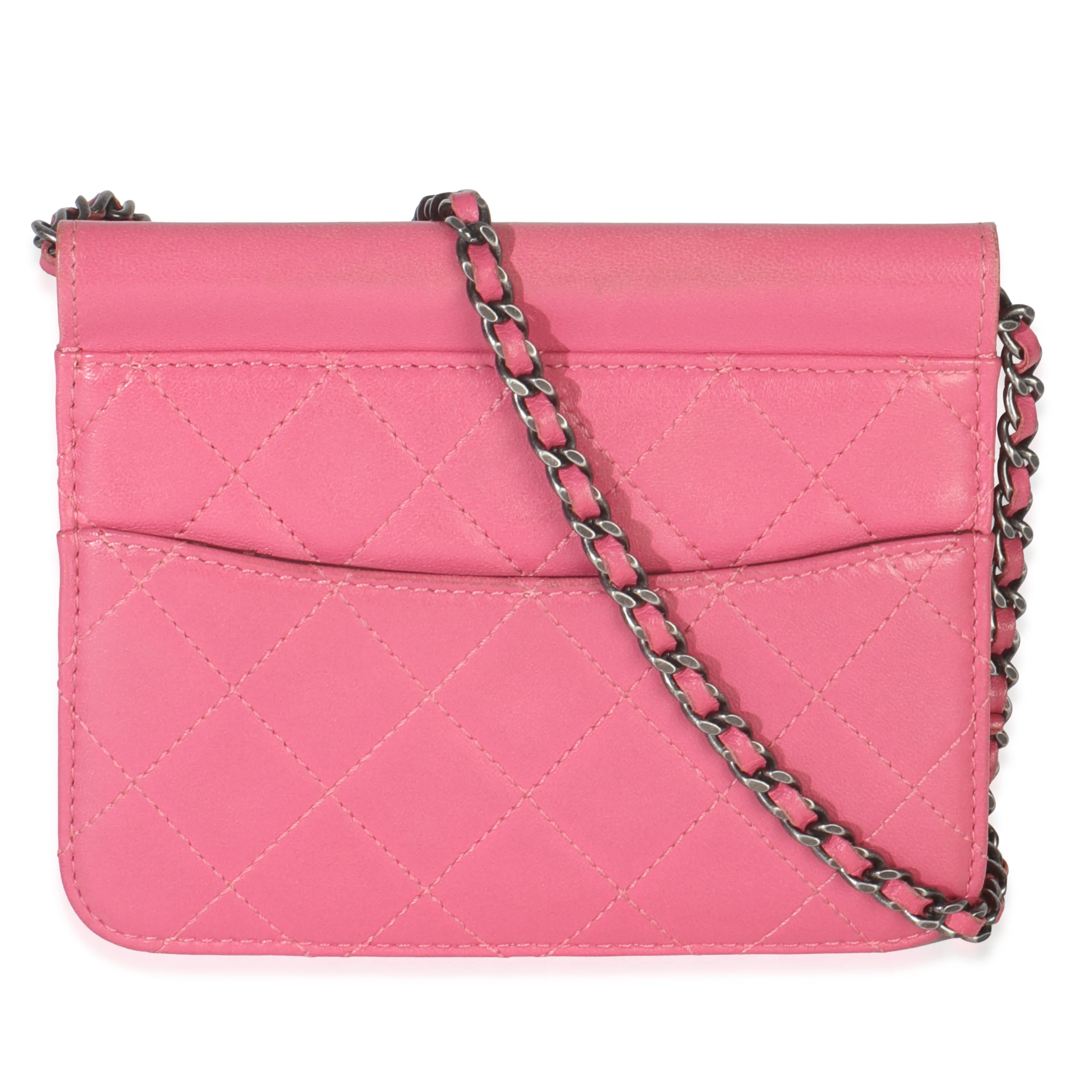 Pink Quilted Lambskin Mini Crossing Times Flap Bag - Image 4