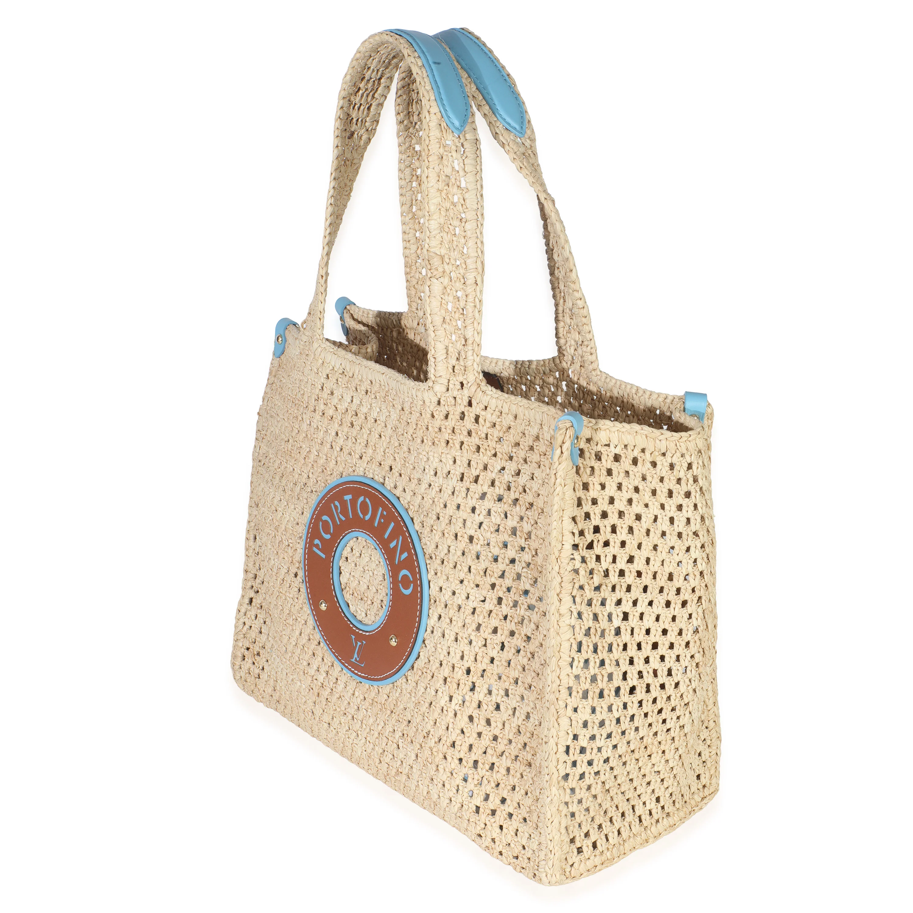 Natural Raffia Calfskin Portofino OnTheGo MM - Image 2