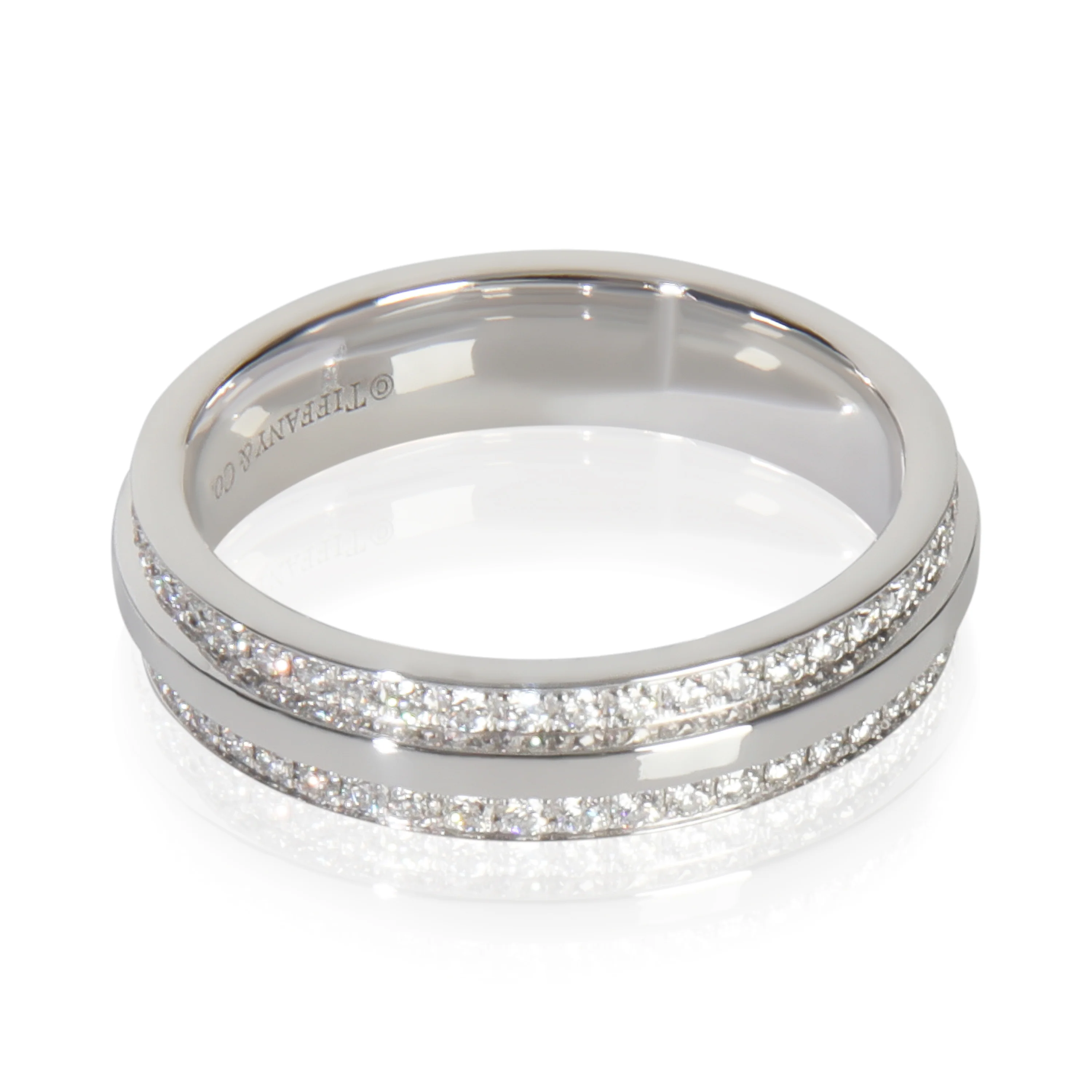 White Gold Diamond Tiffany T Narrow Ring - Image 3